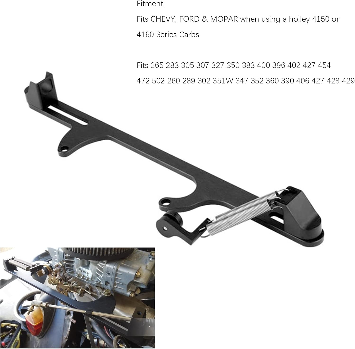 Throttle Cable Carb Bracket Carburetor 350 for Holley Aluminum 4150 4160 Series