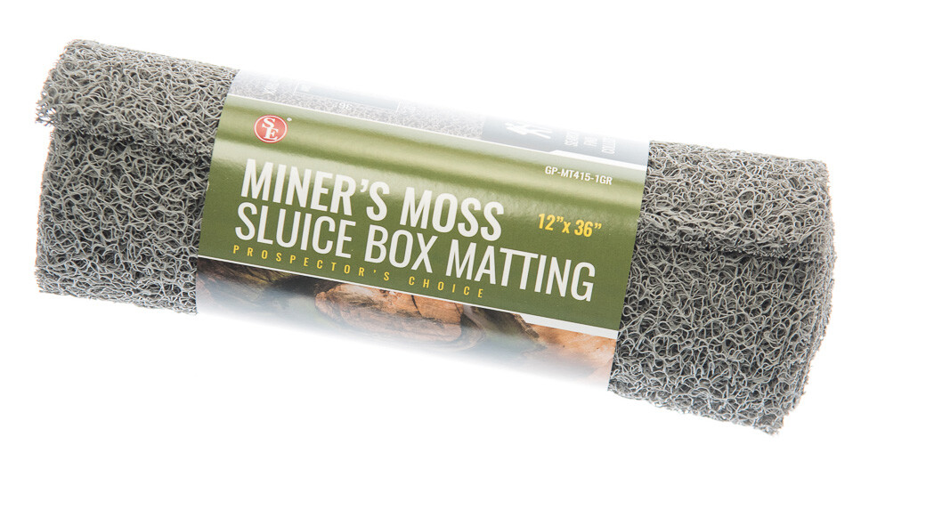 GREY MINER'S MOSS 12X36x10mm Sluice Box Matting, Gold Panning
