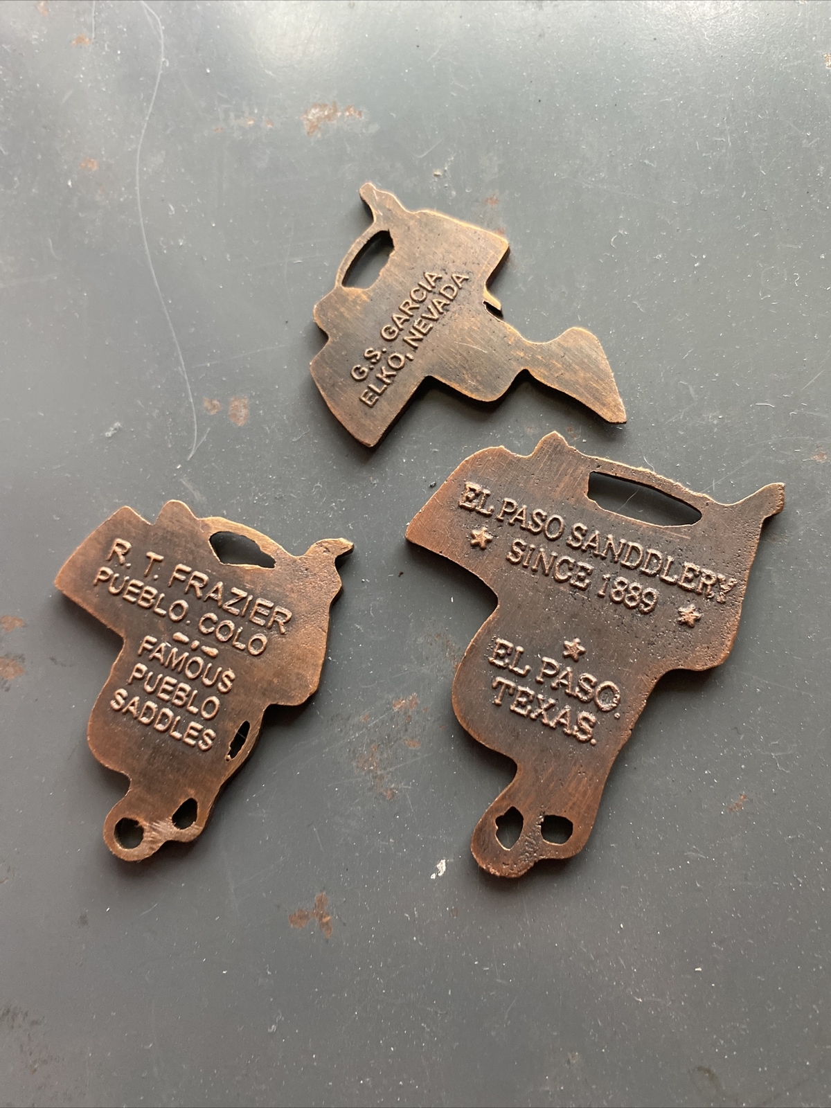 Saddle Pocket Watch FOB Set Pueblo Colorado El Paso Texas Nevada Cowboy Horse x3