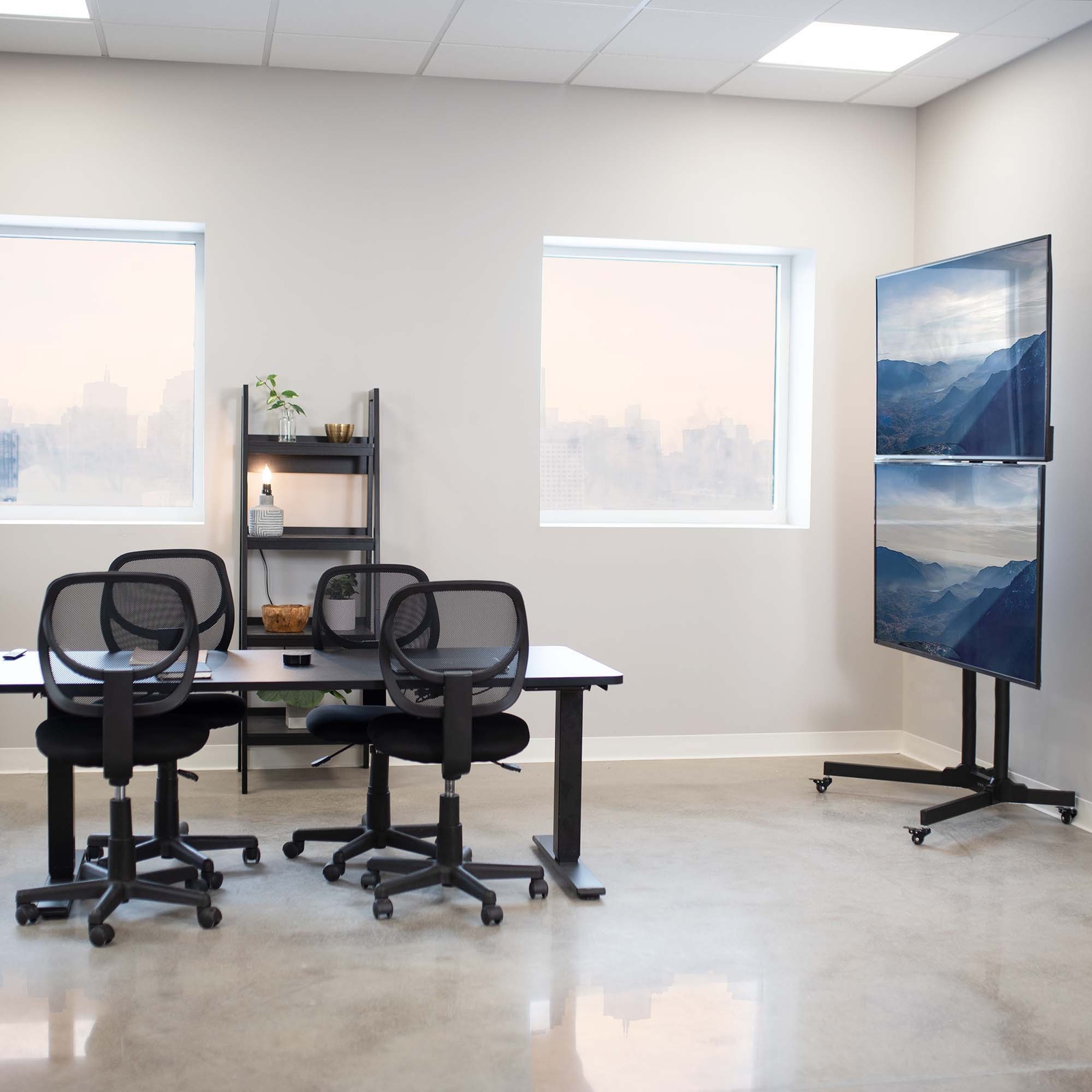 VIVO Dual TV Cart Mount for LCD LED Plasma Flat Panel | Fits 32" to 65" Screens