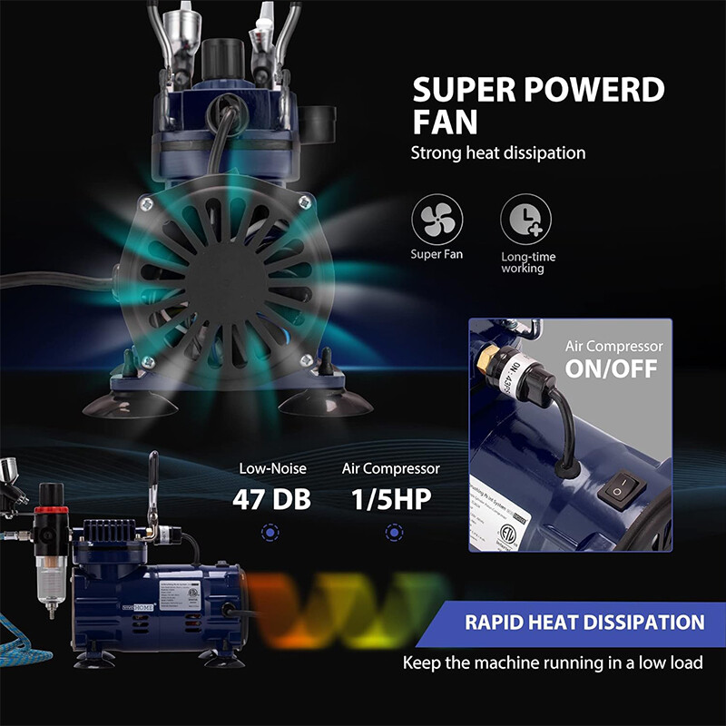 Airbrush Kit Dual-action Airbrush Compressor Art Nail Tattoo Makeup Model