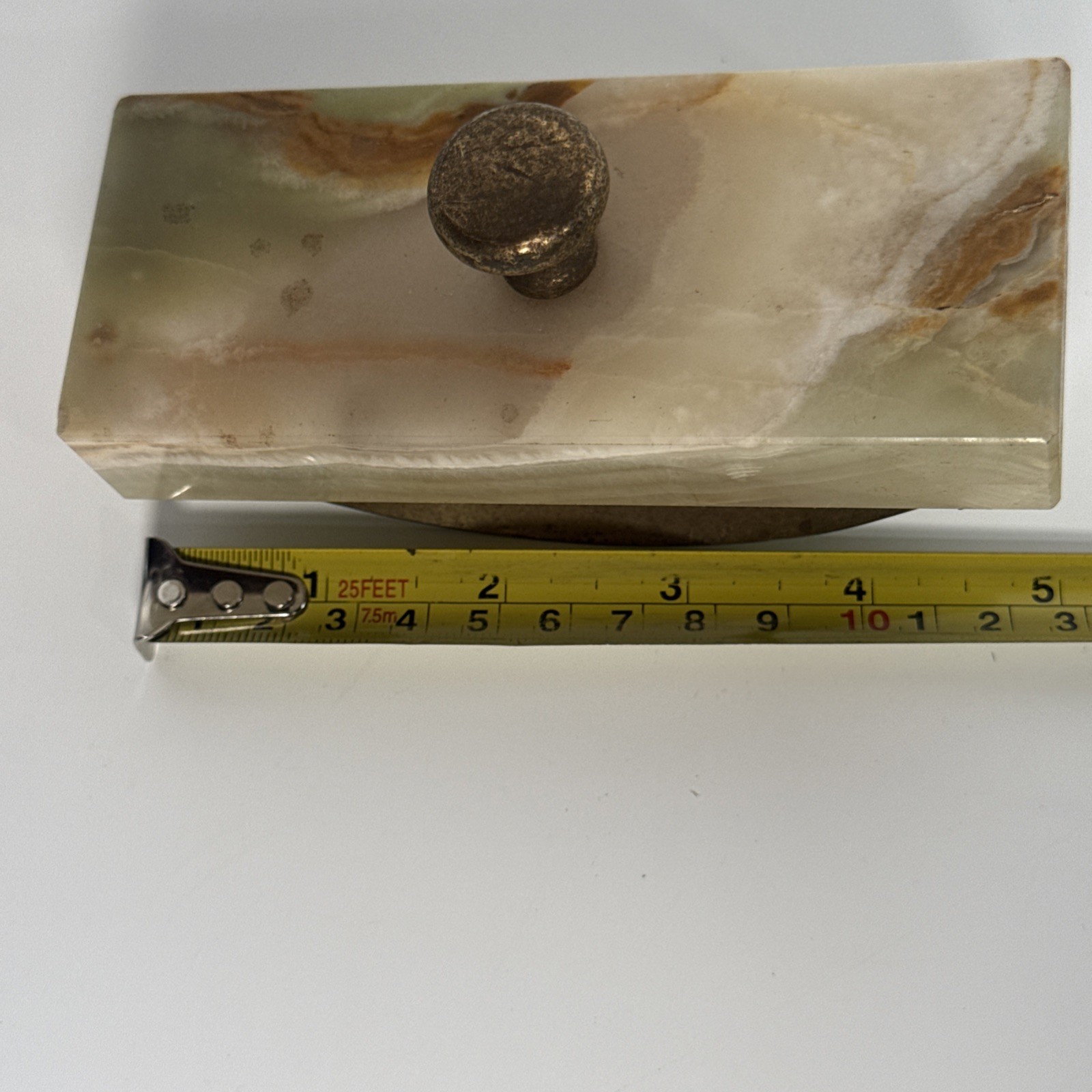 Onyx Italian Marble Rocker Desk Ink Blotter & Letter Opener