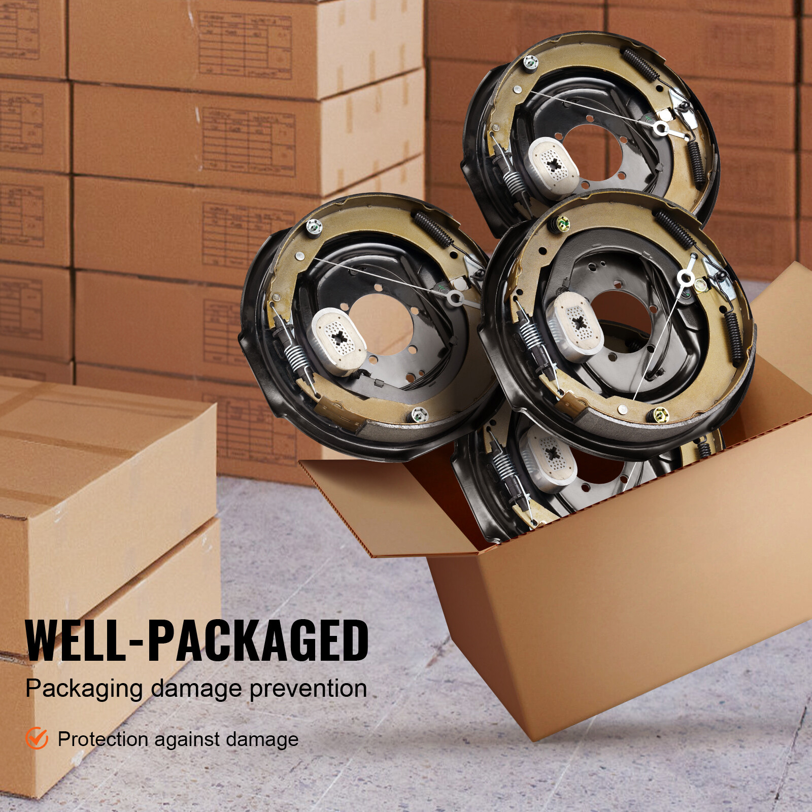 Electric Trailer Brake 12" x 2" Self-Adjusting Assembly 2 Pairs 7000 lbs