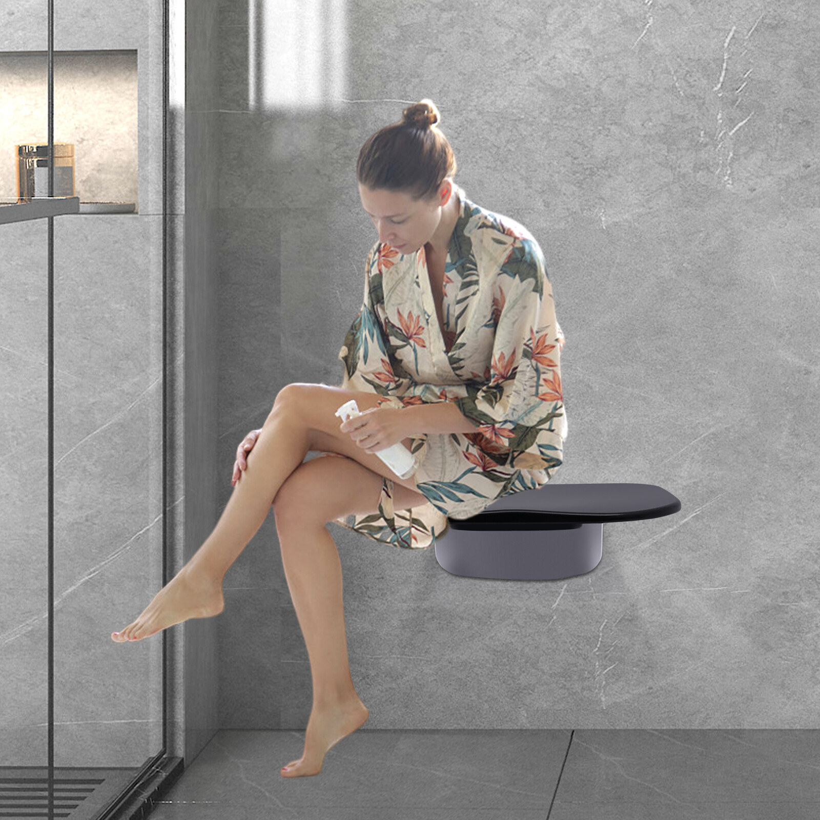 14" Folding Shower Seat Wall Mounted Bench Modern Bathroom Shower Stool 440lbs