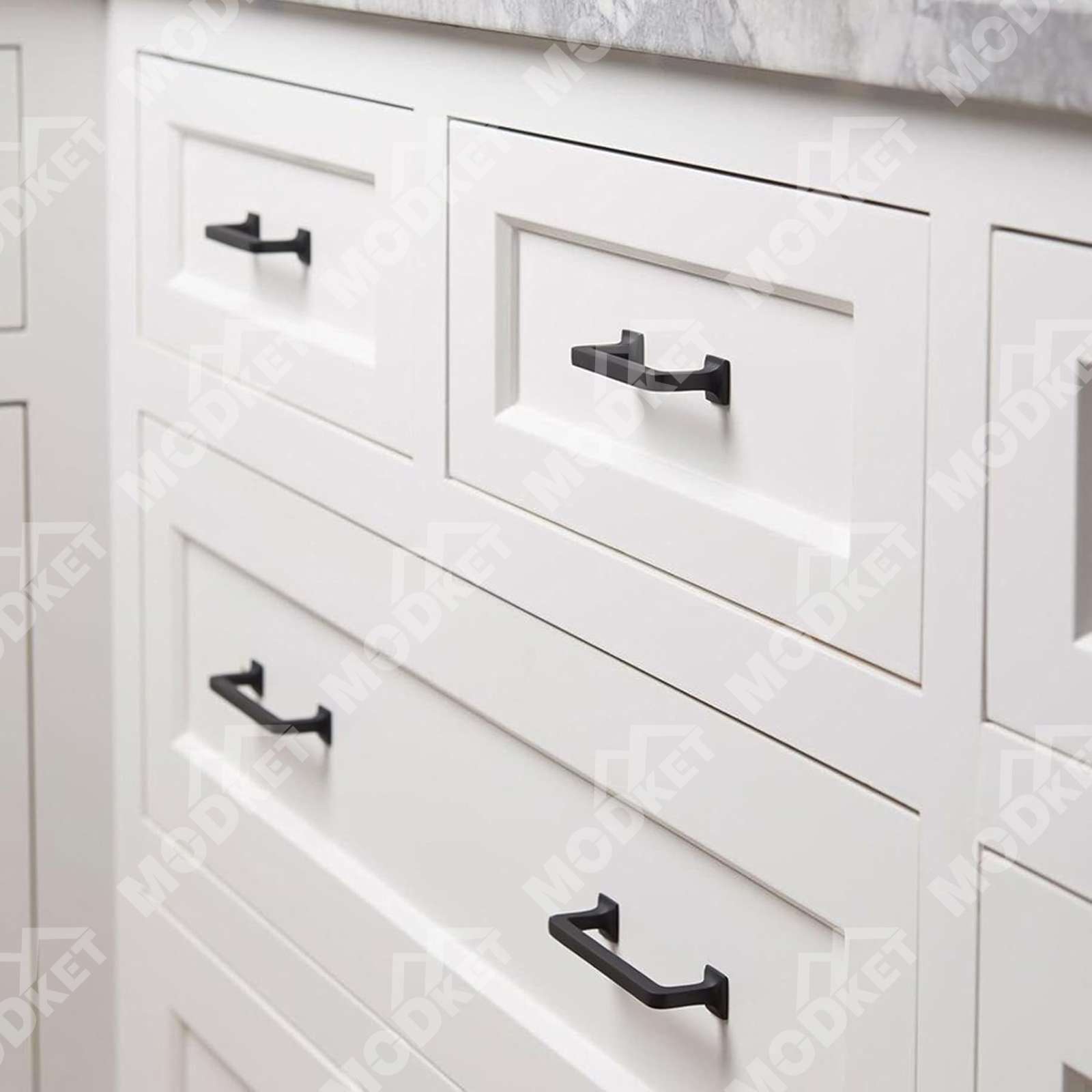 Solid Matte Black Cabinet Door Handles Pulls Knob Kitchen Bathroom Drawer Square