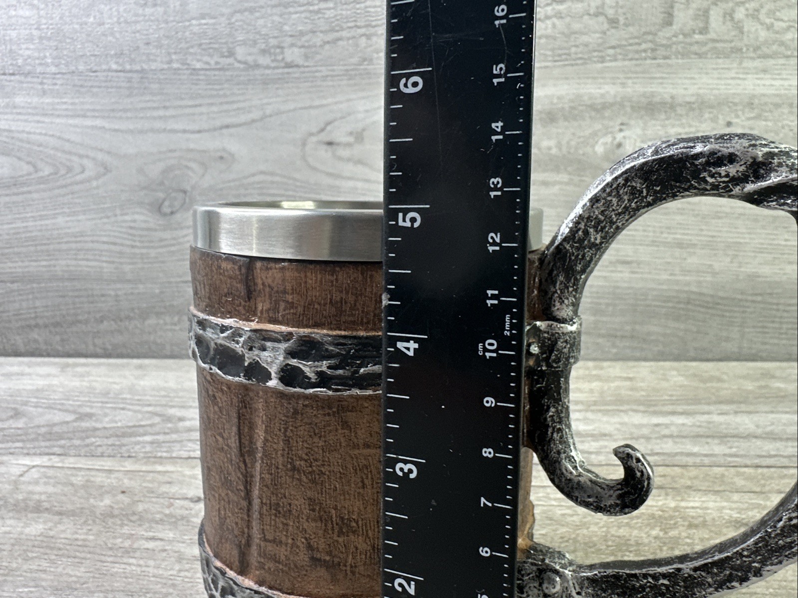 Vintage Beer Mug 20oz Stainless Steel Inside Unbranded