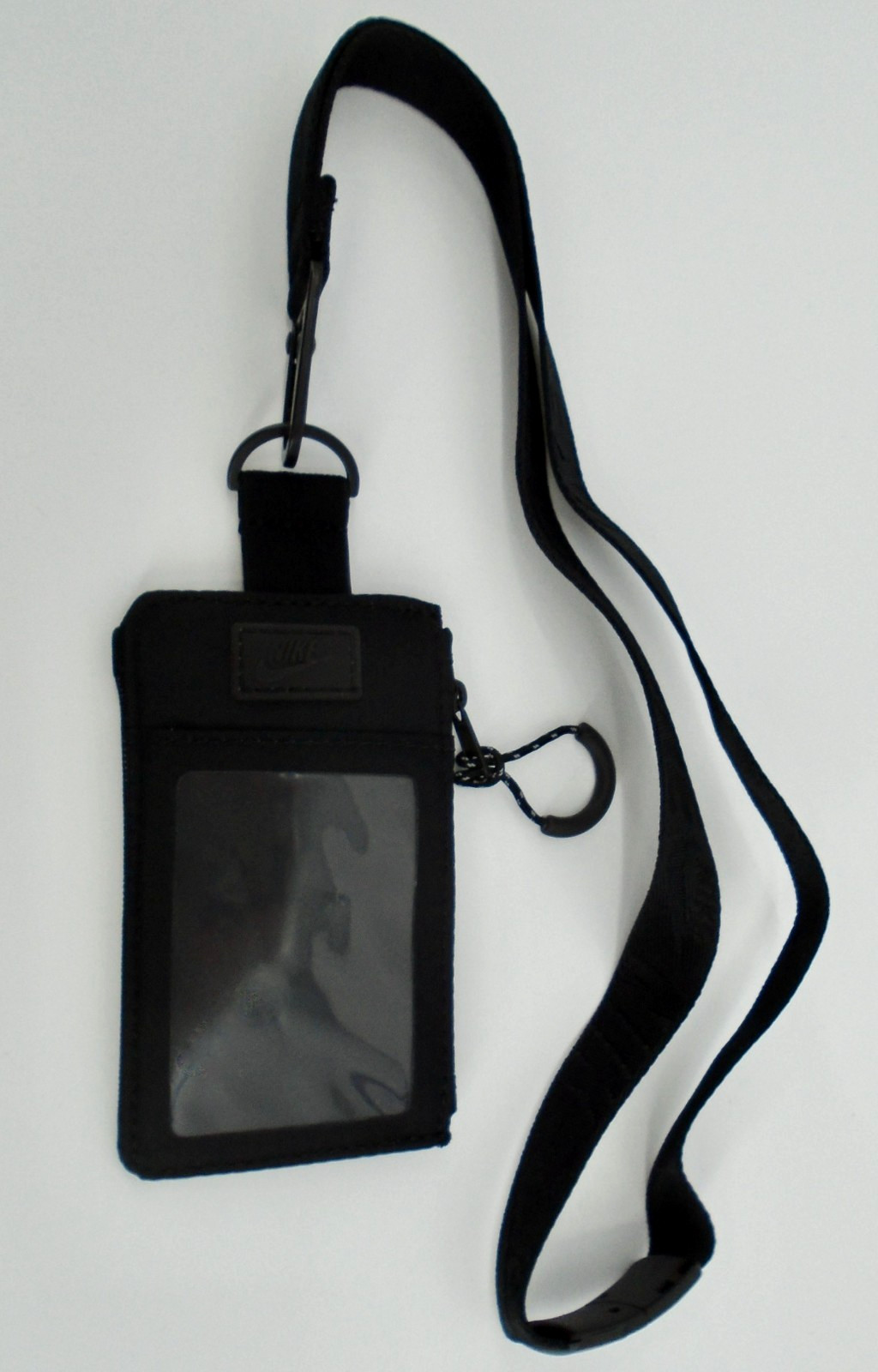 Nike Tech ID Badge Zip Lanyard Key Holder Adult Black