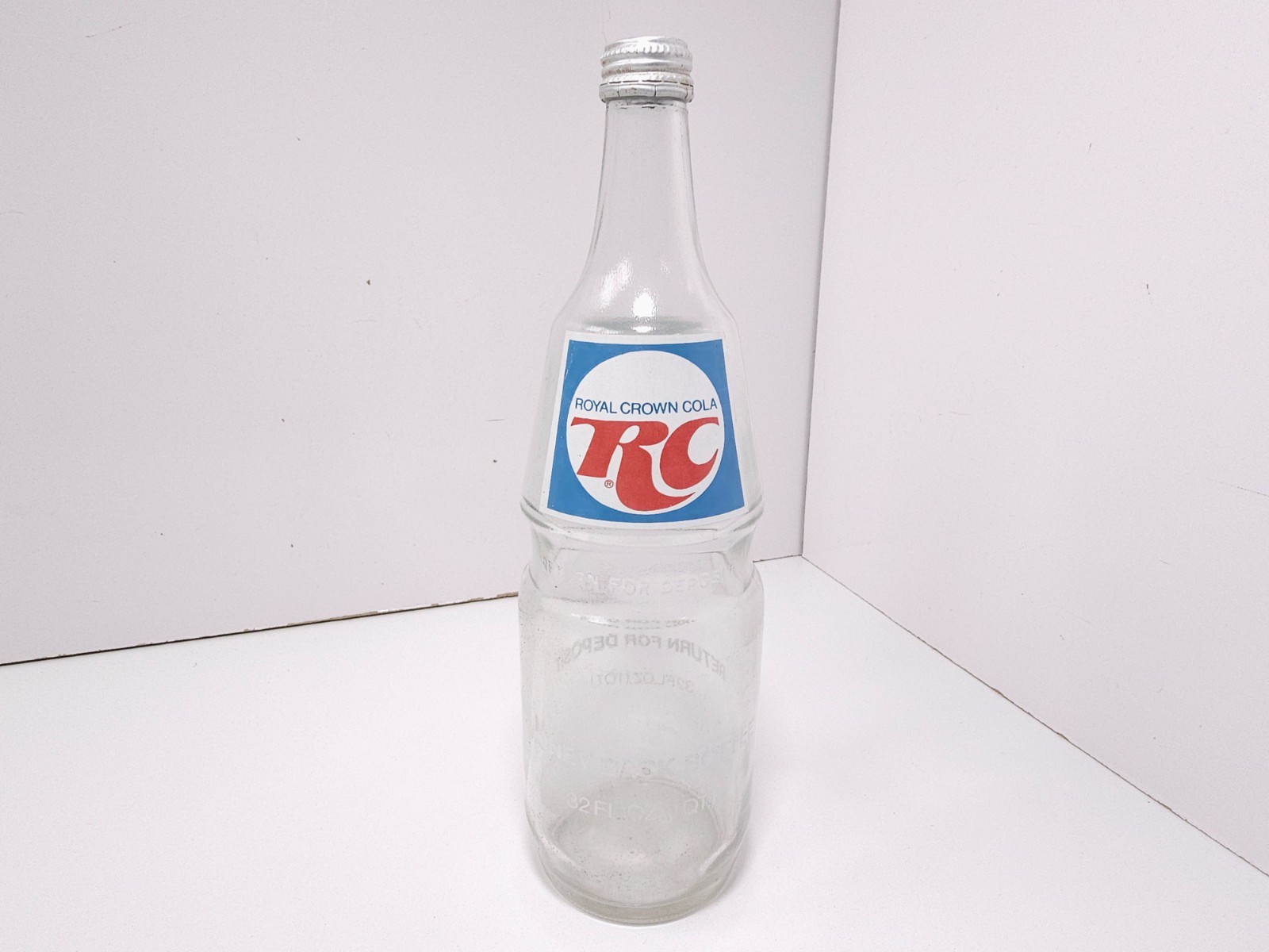 Vintage RC Cola 32 oz Returnable Glass Bottle No UPC Money Back