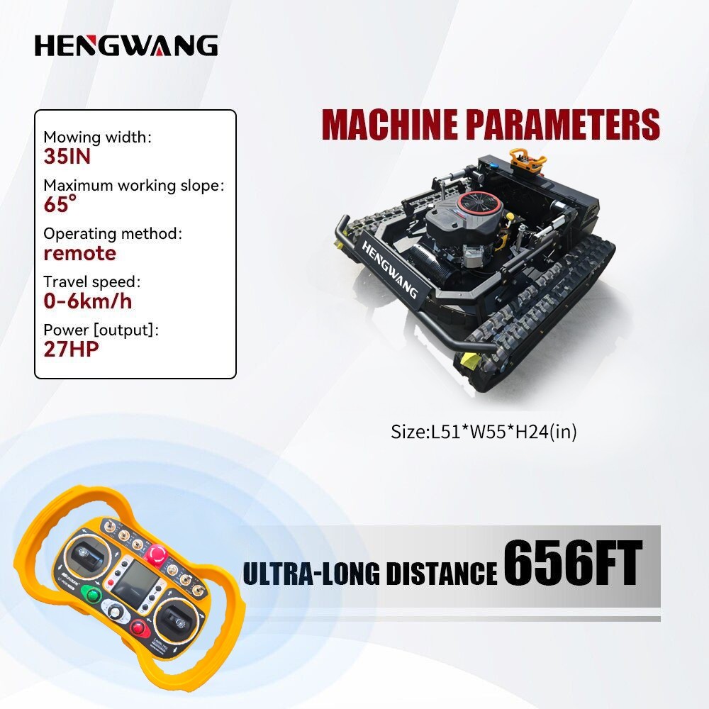 27HP Robot lawn mower sale！ Remote Control Lawn Mower 65° Climbing Free shipping