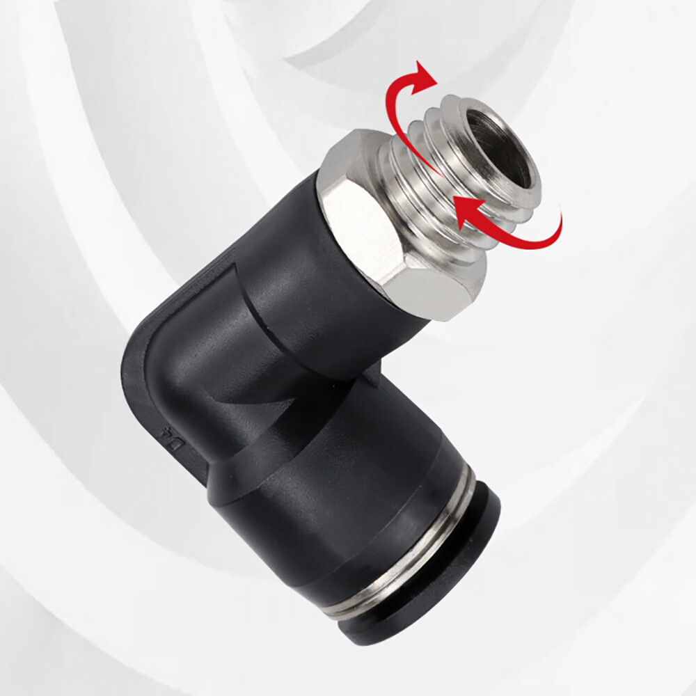 3mm 5mm 6mm 9.7mm Pneumatic Tube 90° Elbow Male Swivel Push To Connect Fitting