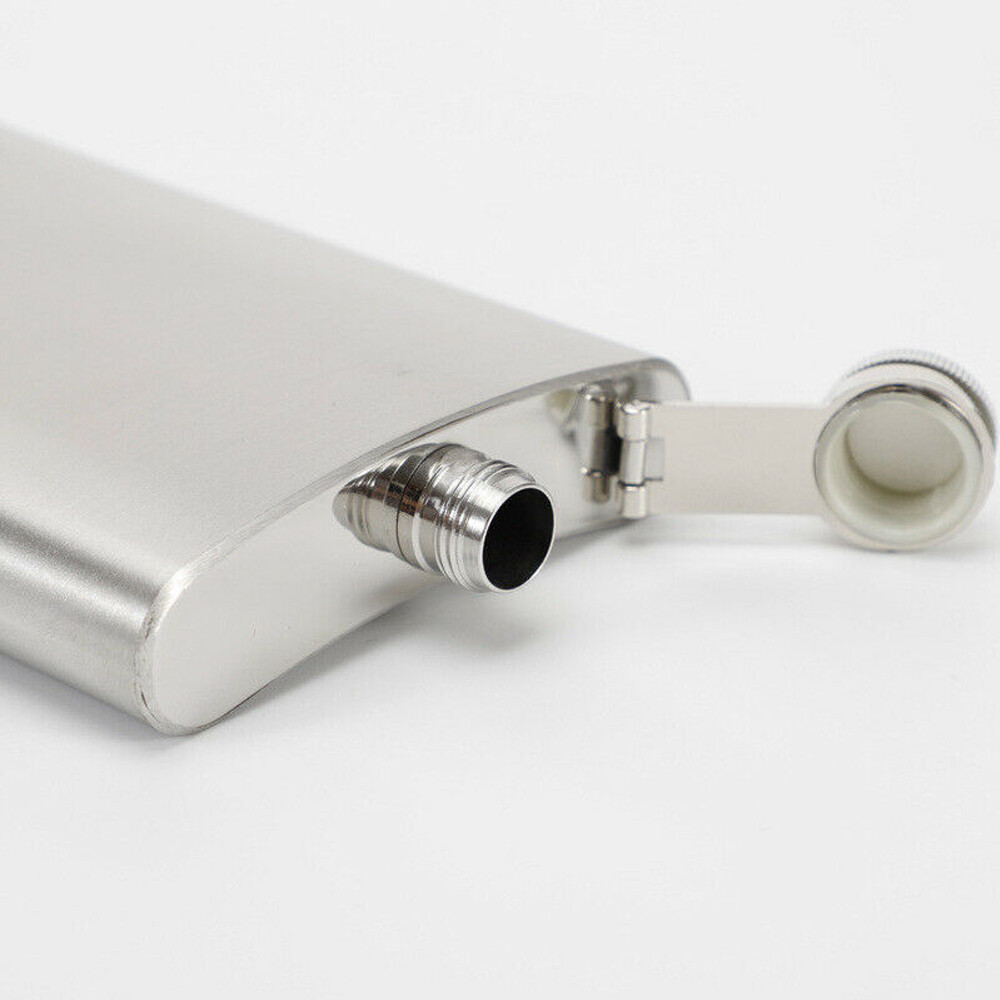 2-Pack 10 oz Liquor Pocket Hip Flask Stainless Steel Whiskey Screw Cap Flagon