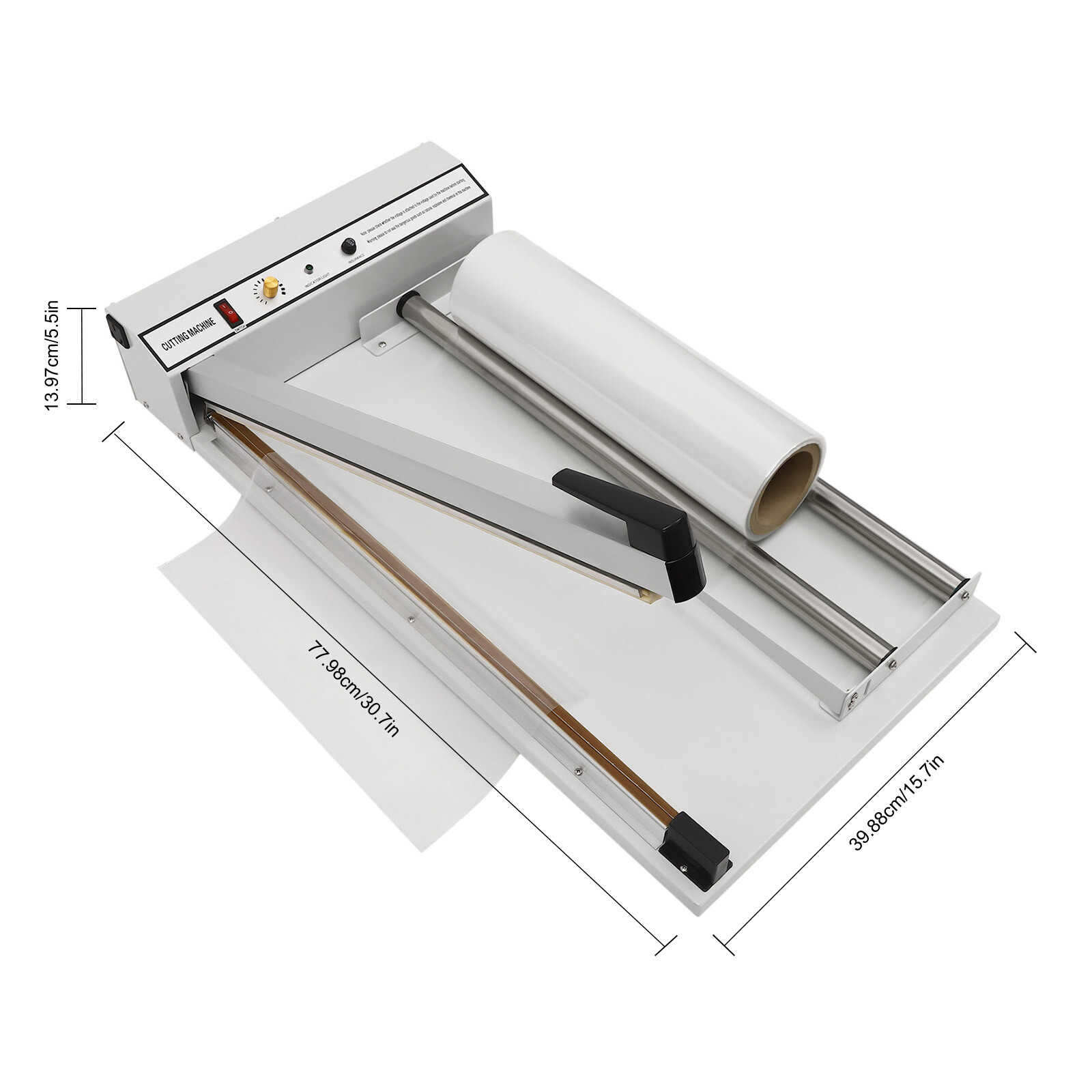 24" Shrink Film Wrap Machine, 530W Shrink Wrap Sealer with Heat Gun for PP PE