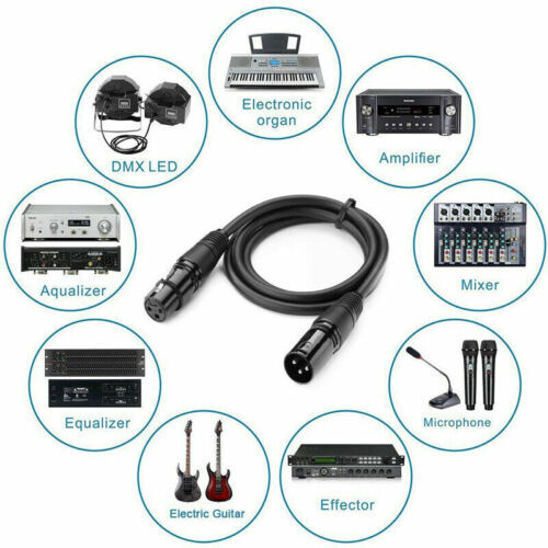 Premium XLR Male to Female All Sizes Microphone Cable Balanced 3 Pin Pro Grade