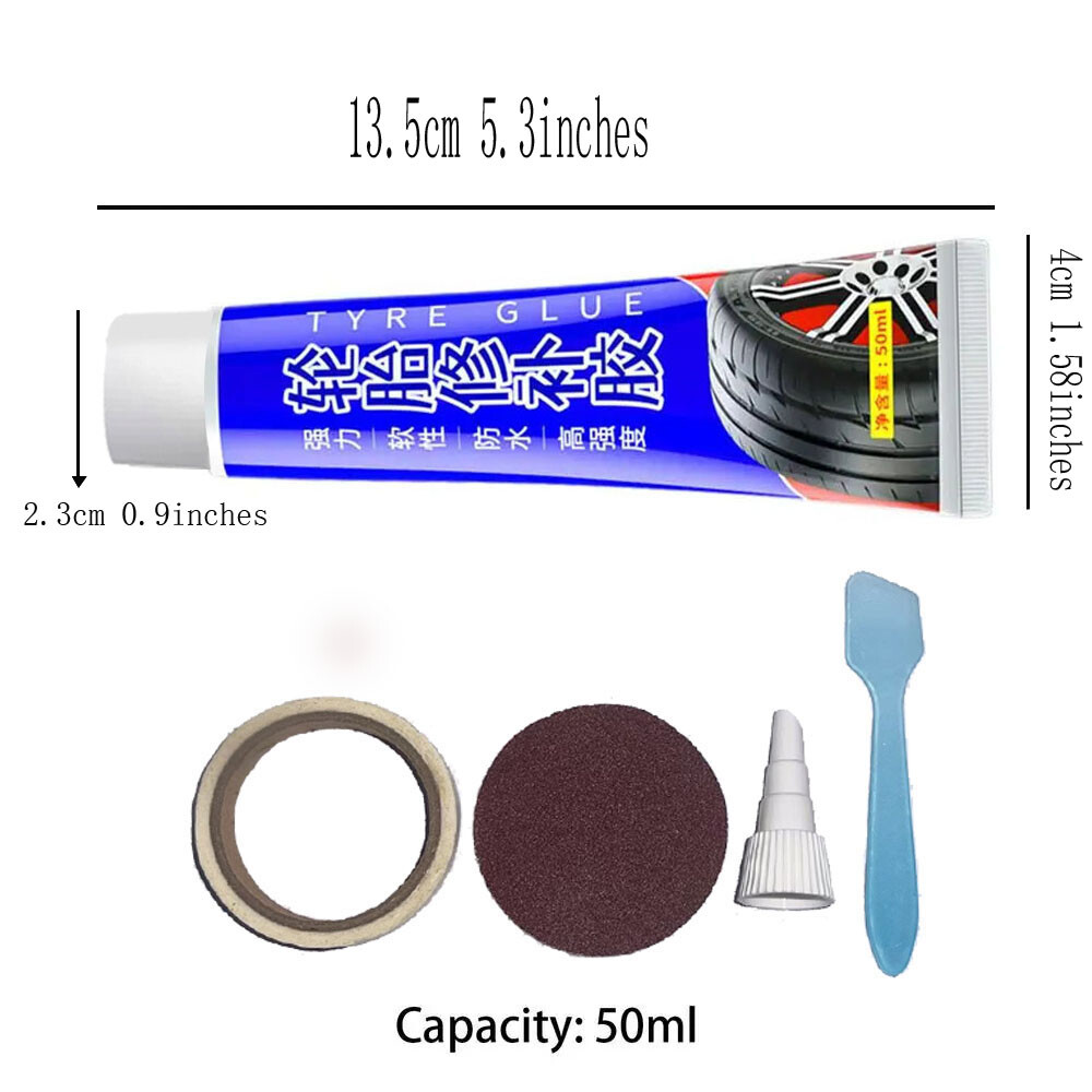 50ml Tire Patch Plug Sidewall Repair Glue For Side Bonding Or Tire Leakage