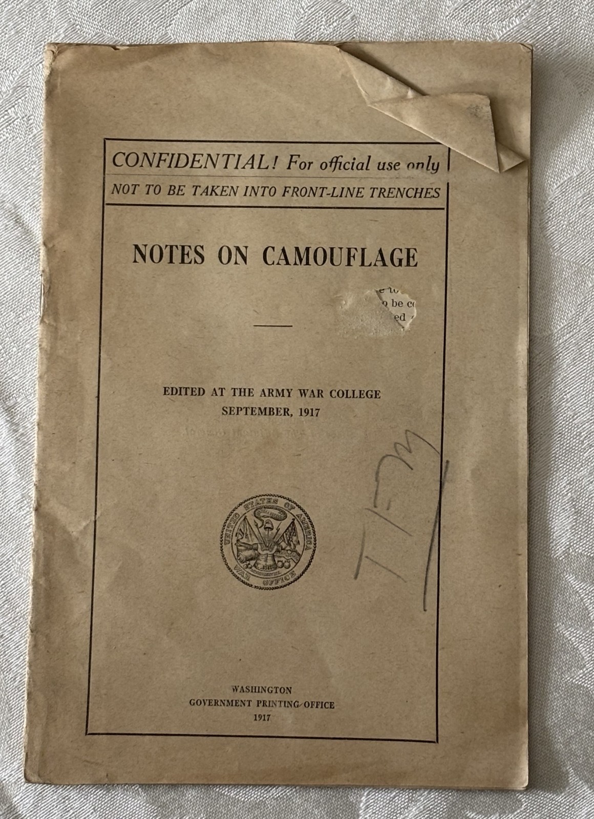 WW1, 7 Training & Review booklets from the U.S. Army War College, 1913 & 1917.