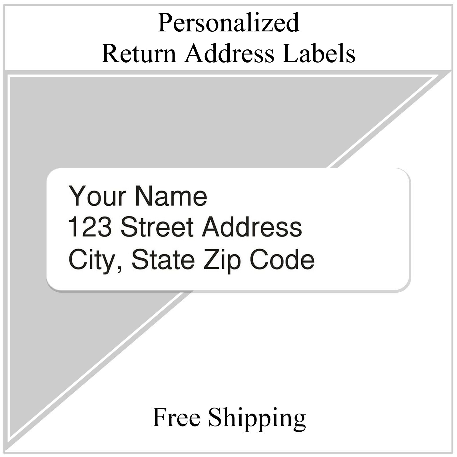 400 Personalized Return Address Labels Printed Text 1/2 Inch x 1 3/4 Any Font