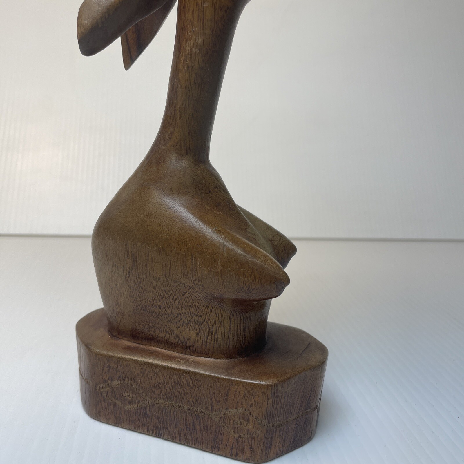 African Haitian Woman Bust Hand Carved Wood Tribal Figurine Art Statue Nude