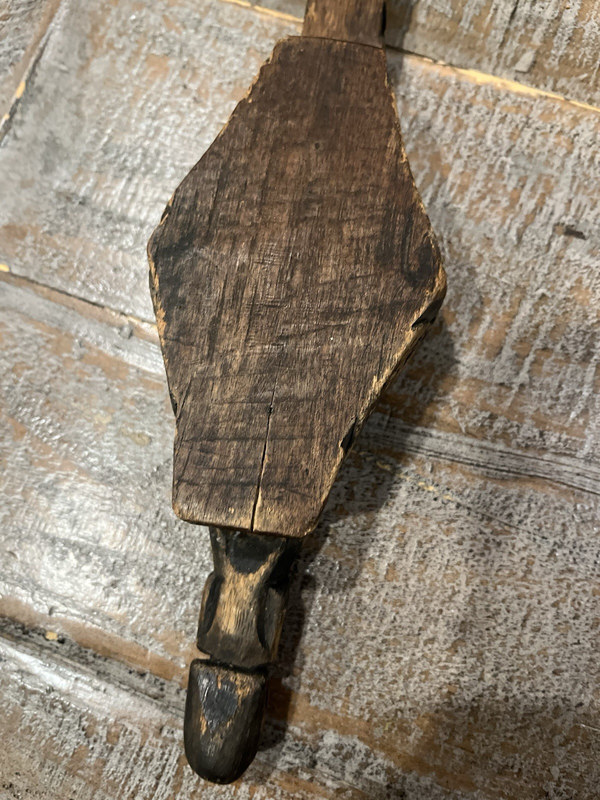 Antique Paiwan Noble Ceremonial Twin cup Linnak Hand Carve Taiwan Aboriginal 20”