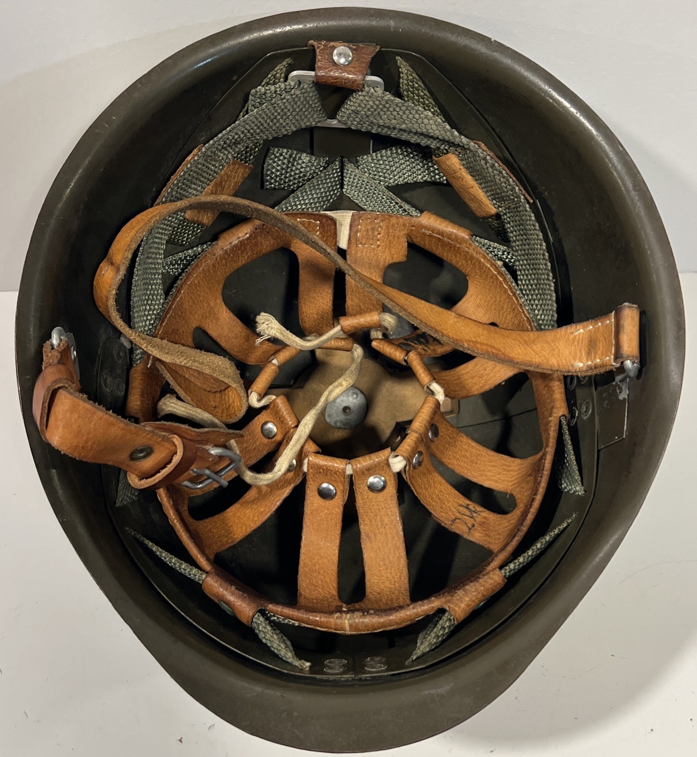 POLISH WZ-50 Steel Military Army Helmet With Liner & Chin Strap Vintage