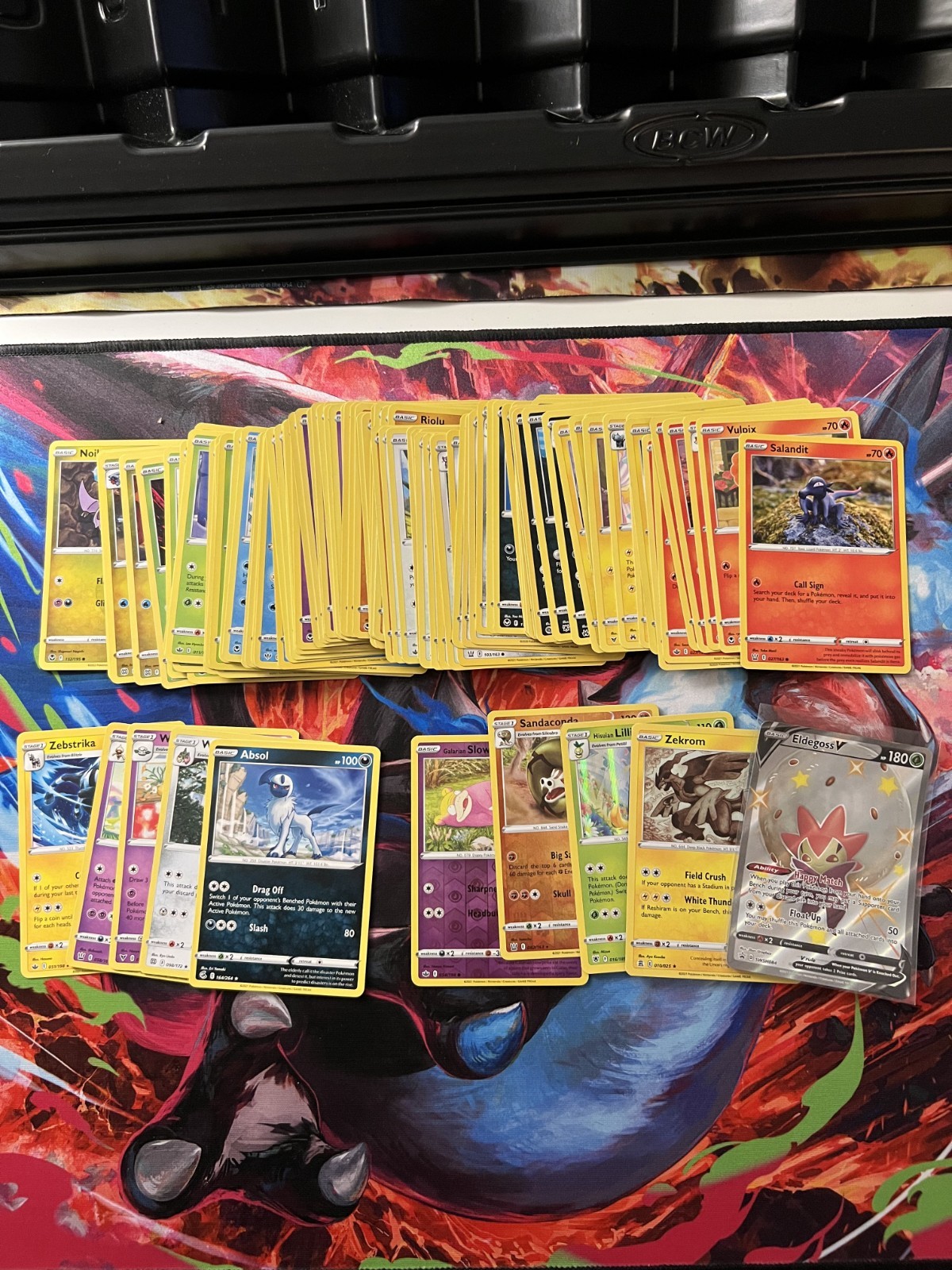 100 Pokemon Cards Bulk lot from Sword and Shield Era!! (90 C/UC + 9 Rares + 1 V)