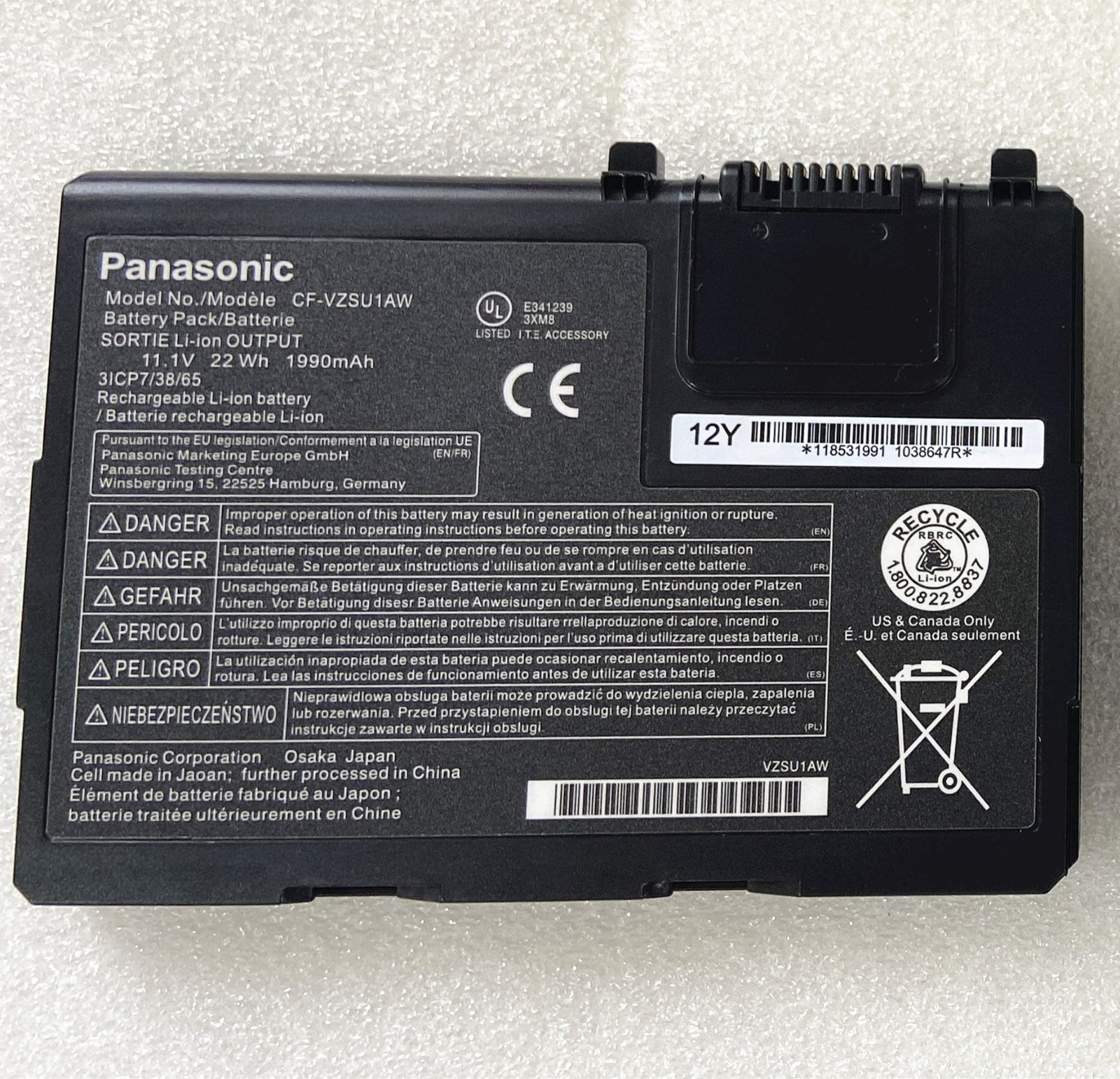 NEW Genuine CF-33 Battery For Panasonic CF-VZSU1AW Standard CF33 Toughbook US