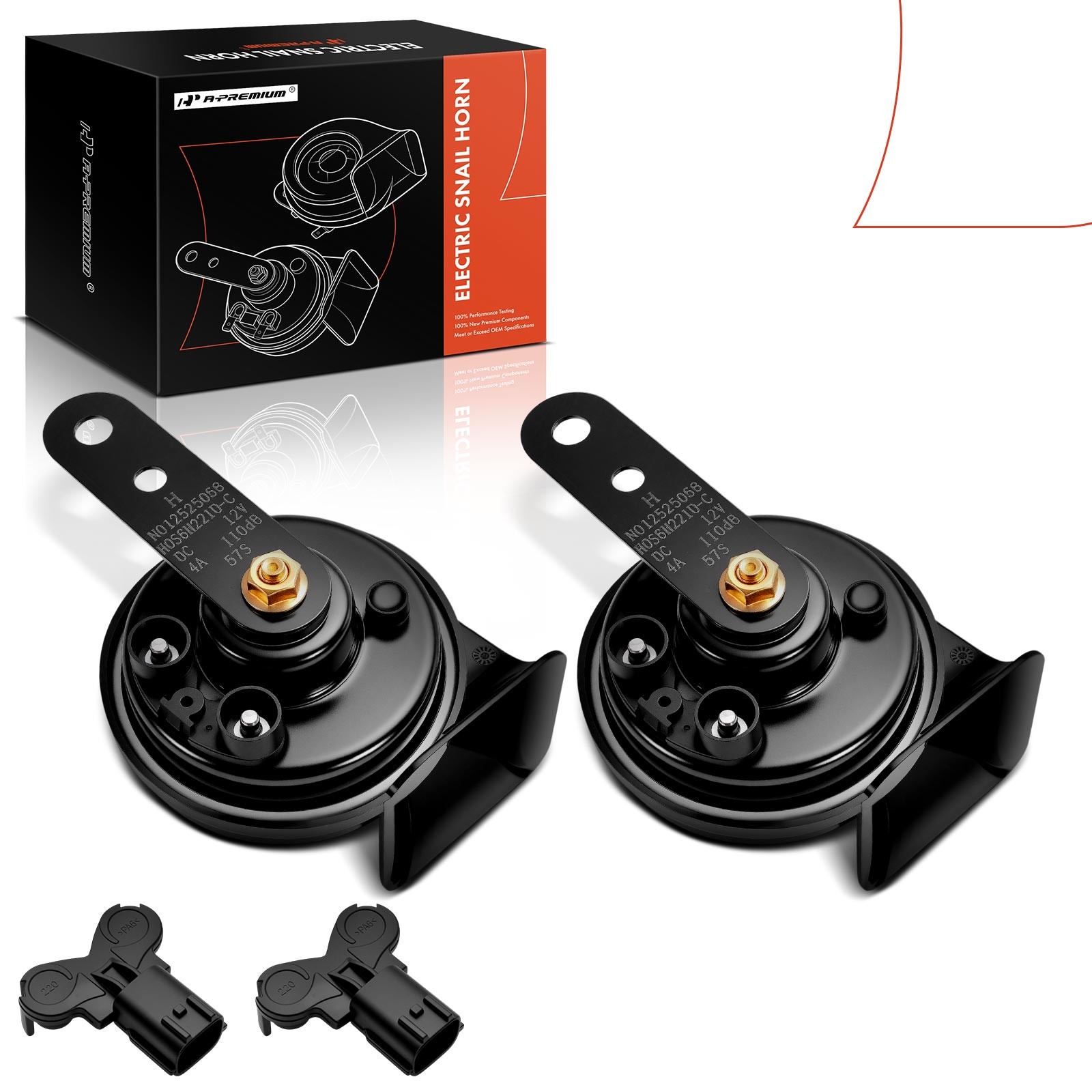 A-Premium 1 Set Car Snail Horn w/ 2 Connectors for Hyundai Elantra Sonata Kia