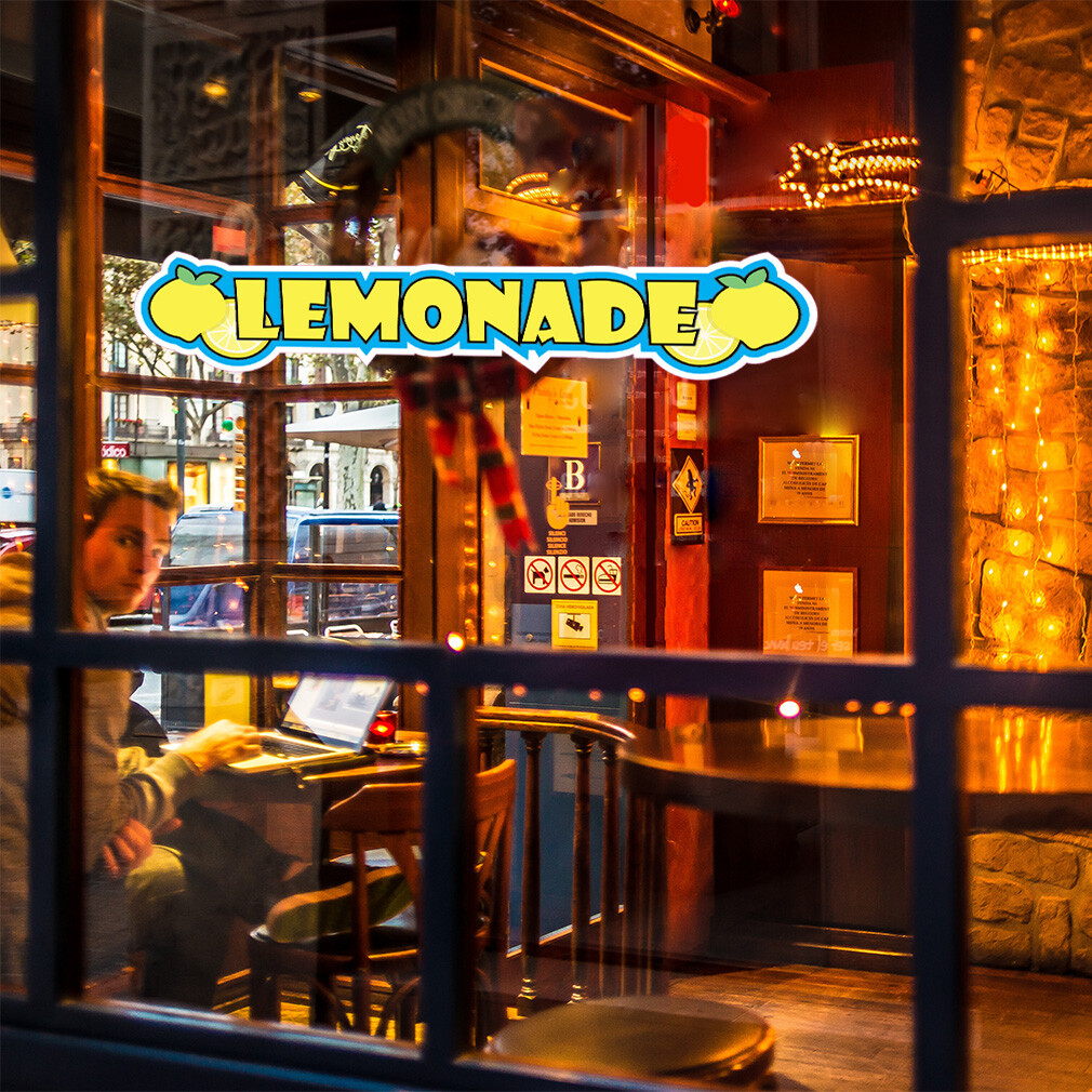 Food Truck Decals Lemonade Style A Restaurant & Food Concession Sign White