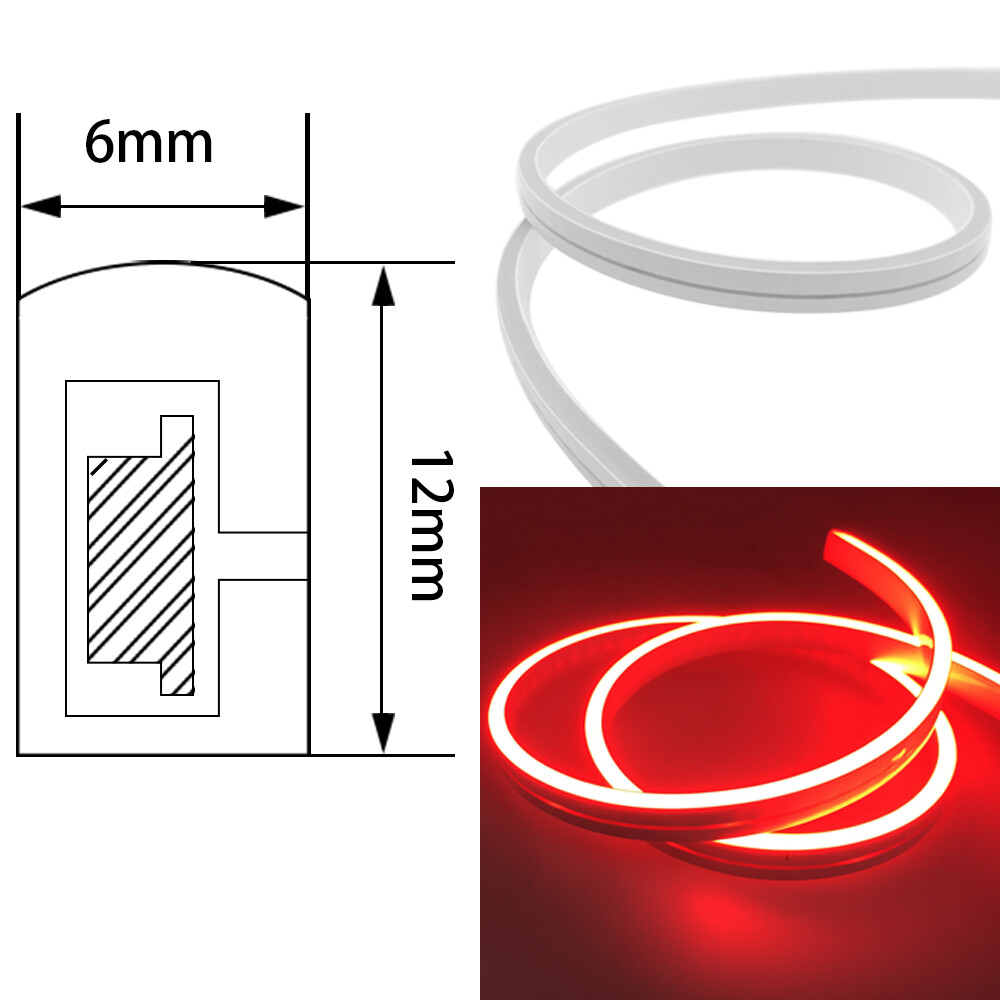 12V Flexible LED Strip Waterproof Sign Neon Lights Silicone Tube 1M 5M or 50M