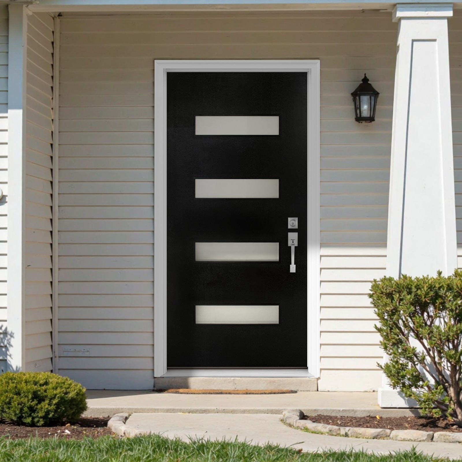 COMFLAND 32'' x 80''Fiberglass Exterior KD Door, 4-9/16"Jamb Front Enntry Door