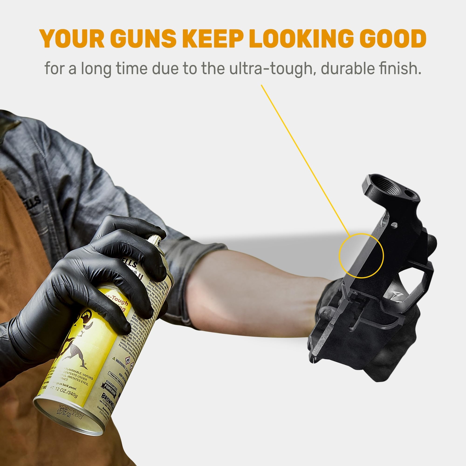 Brownells Aluma-Hyde 2 Epoxy Based Firearms Finish Aerosol Can Matte Black