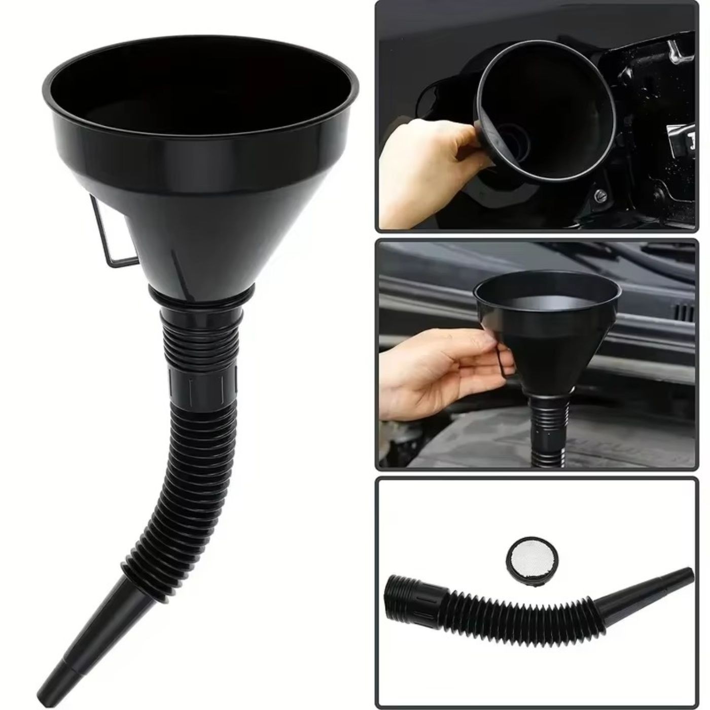 Flexible Large Funnel Oil Water Gas Fuel Spout Funnel for Car Motorcycle Boat