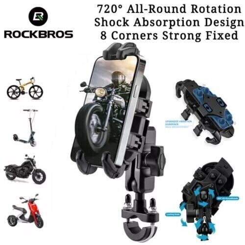 ROCKBROS Motorcycle Mobile Phone Holder 360° Adjustable Phone Stand Shockproof