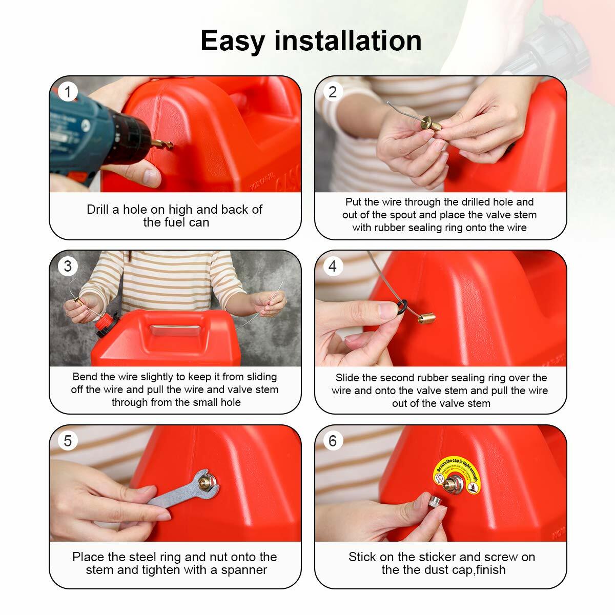 10 PCS Fuel Gas Can Jug Vent Caps For Gas Fuel Water Can to Allow Faster Flowing