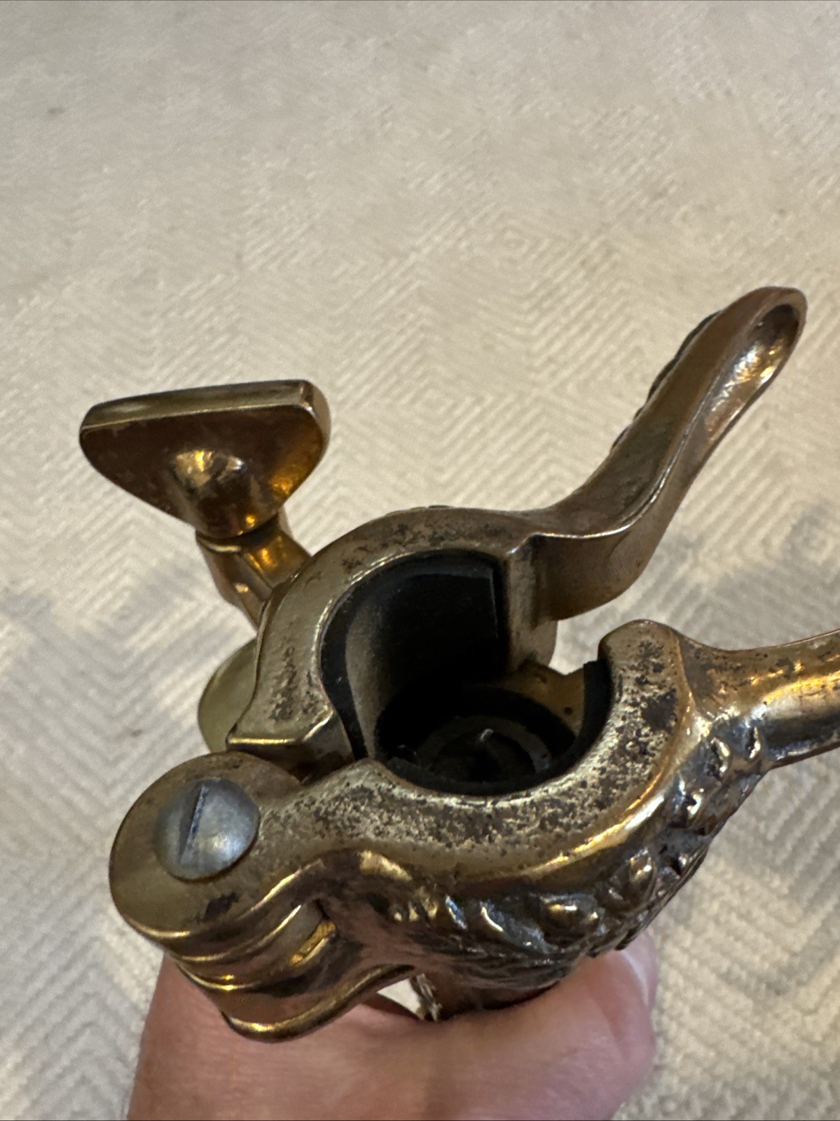 Antique French Bronze Vintner Wine Bottle Cork Corkscrew Cherubs EXCELLENT COND