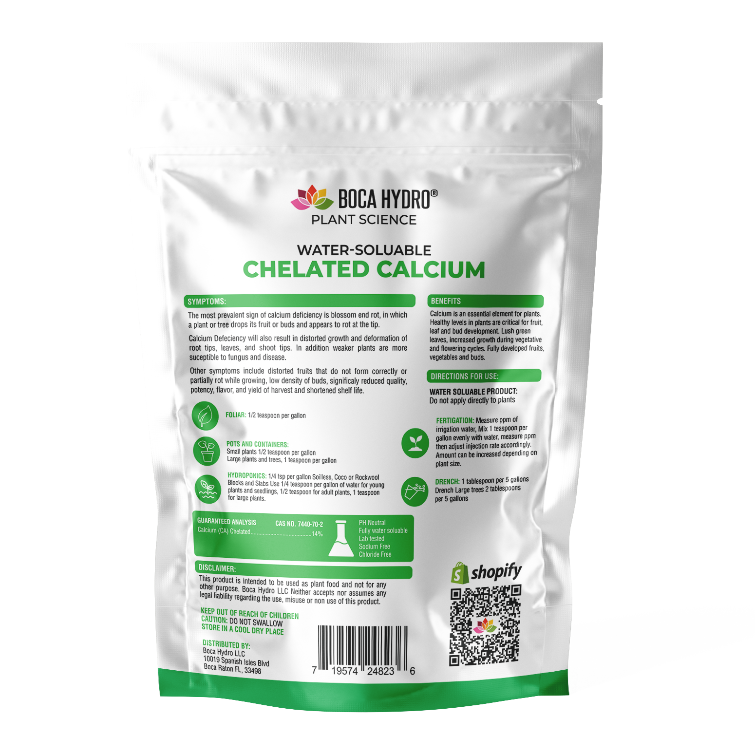 Boca Hydro Chelated Calcium 14% EDTA Water Soluble Nutrient Fertilizer