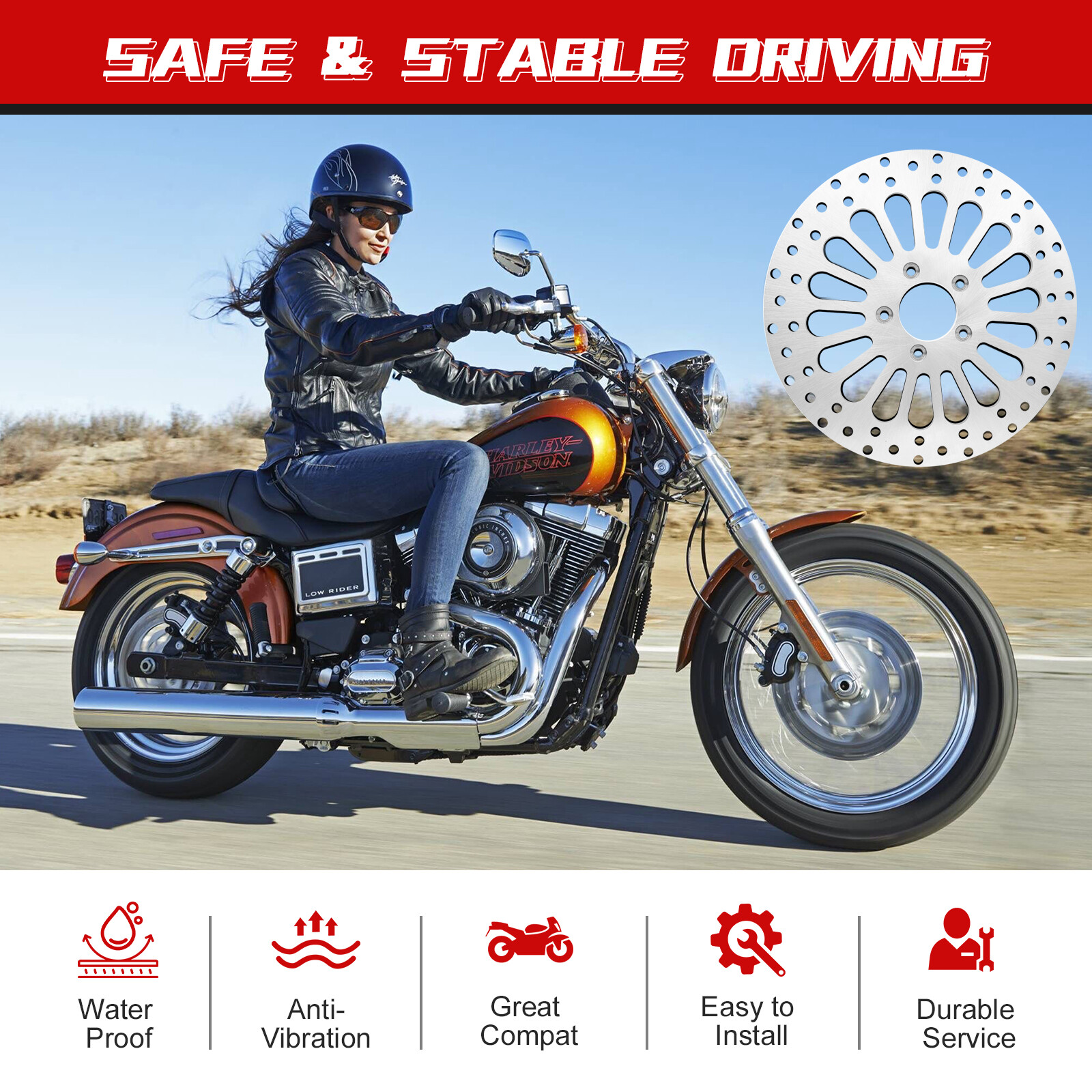 Harley Front Rotor 11.8 Set w/ Bolts for Touring Bagger Models 2008 Above US