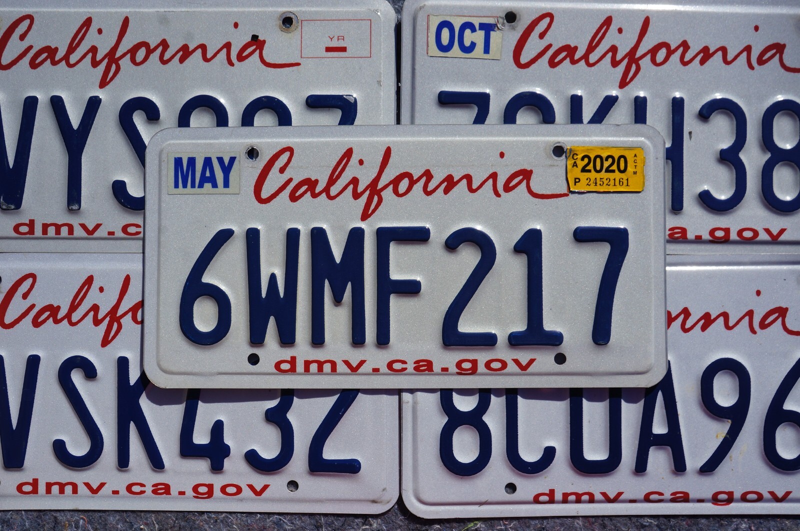 CALIFORNIA LICENSE PLATES - LIPSTICK Blue on White License Plate Tags