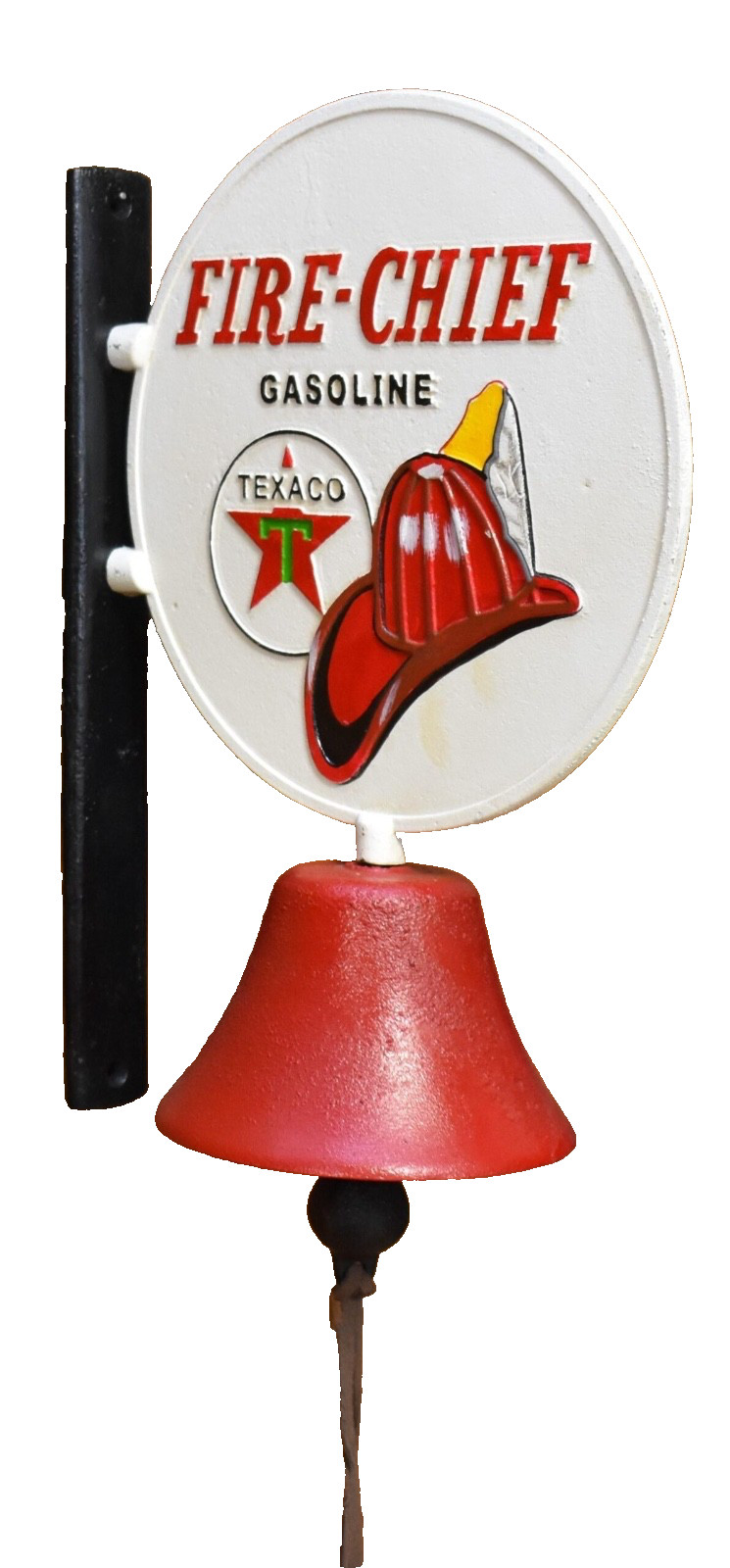 New Texaco Fire Chief Gasoline Cast Iron Door Bell Wall Mount 13.5" L