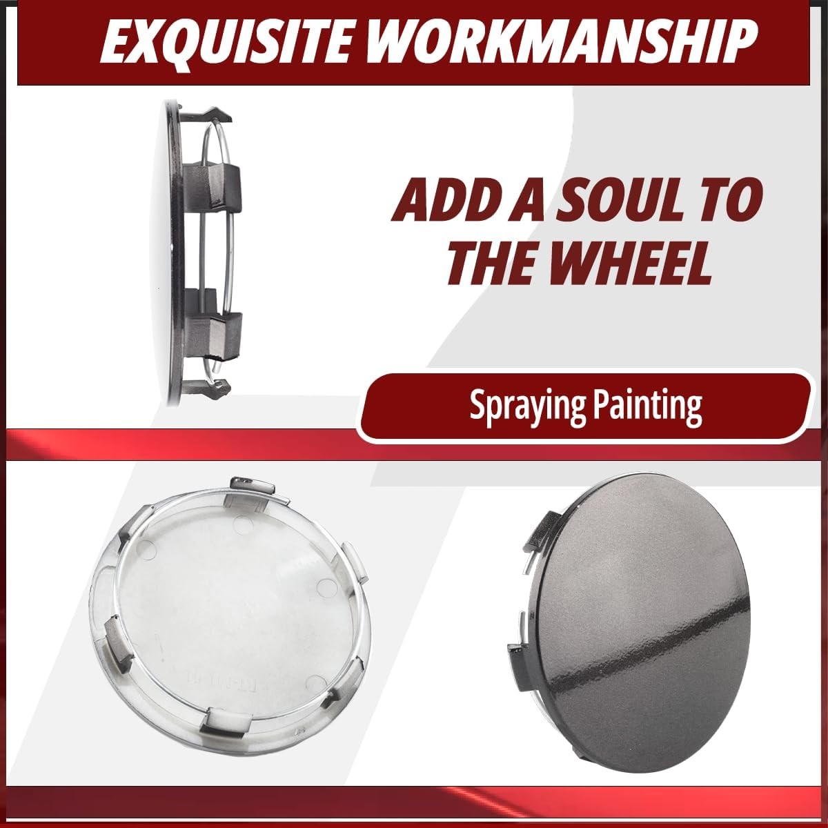 4PCS 83mm Wheel Center Caps Compatible with 2001-2017 Suburban Rim 9595891, OD:3