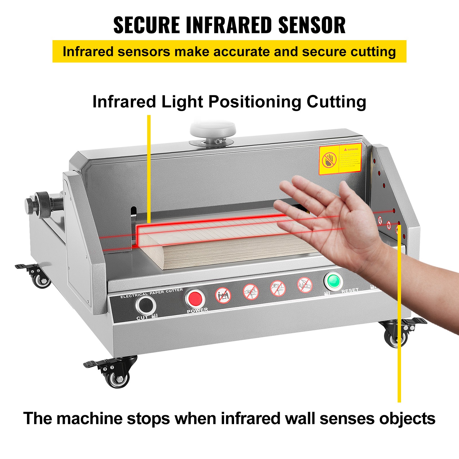 Uimoso Electric Paper Cutter 13" Width 1.57" Thickness Desktop Cutting Paper
