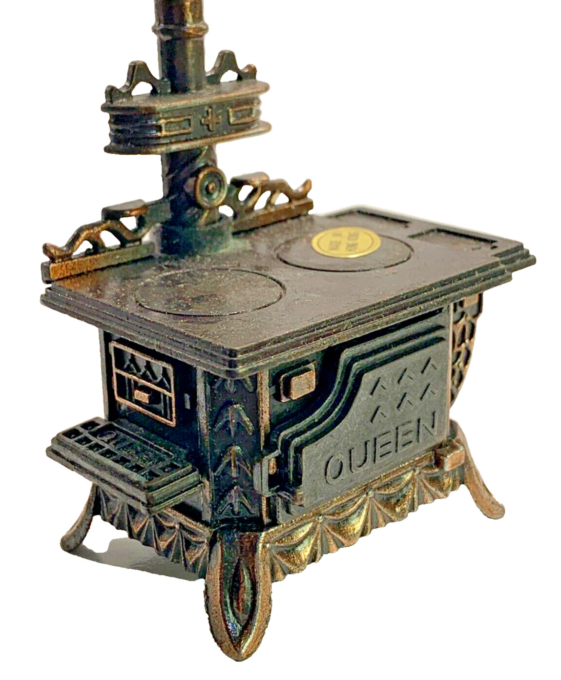 Vintage Die-Cast Pencil Sharpener Queen Cast Iron Style Stove With Box PSE