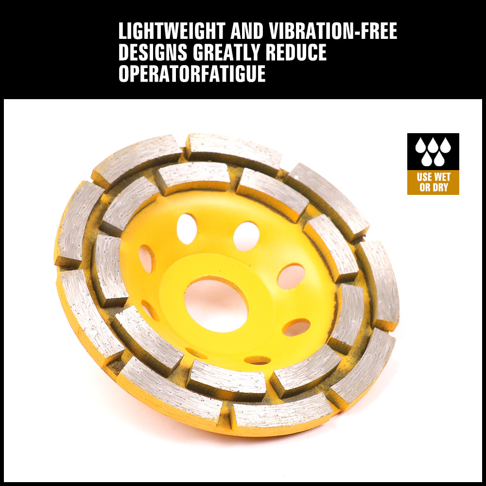 4-1/2" Diamond Cup Grinding Wheels Double Row Concrete 18 seg Angle Grinder