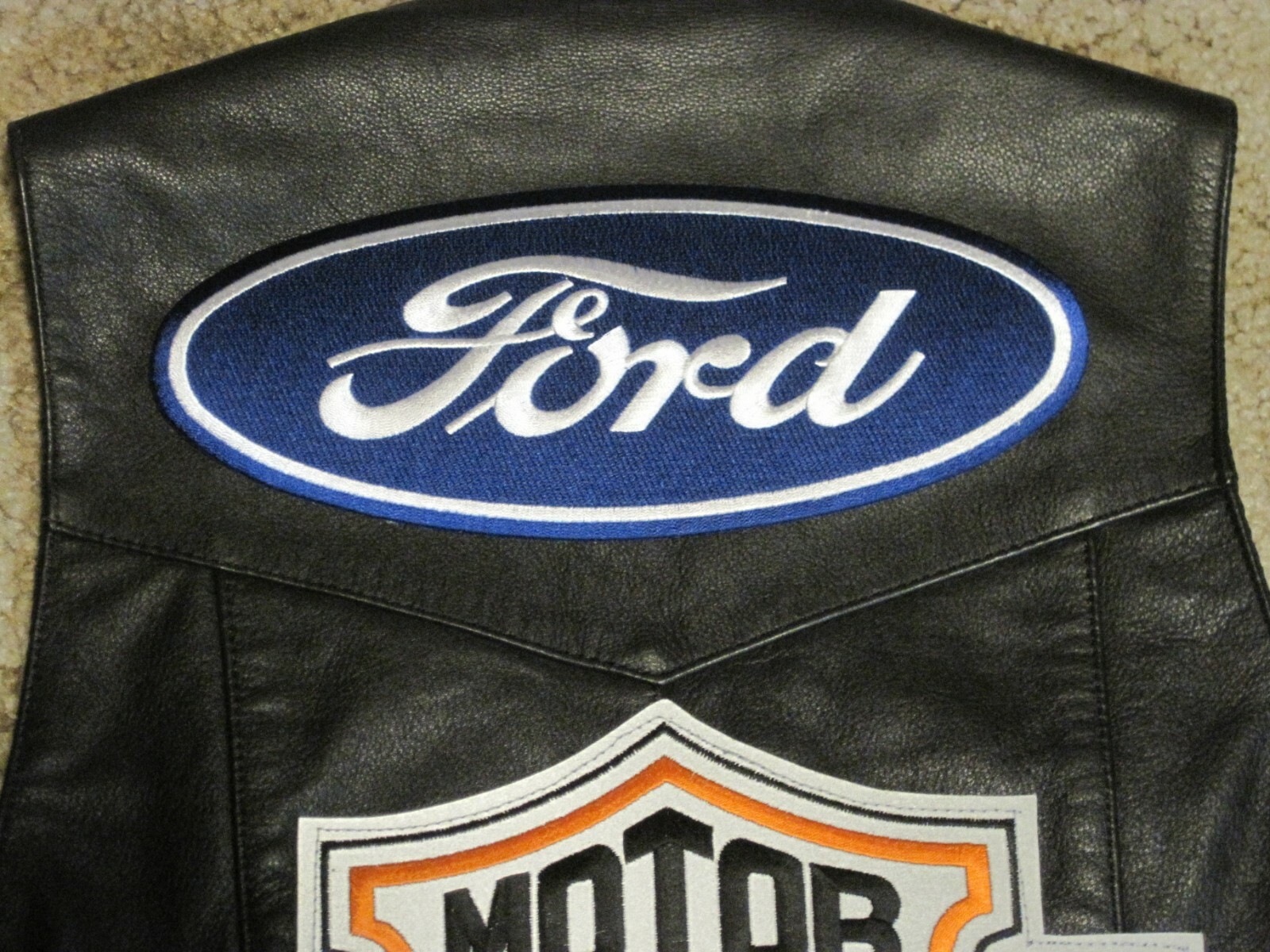 FORD LARGE CLOTH PATCH BACK SIZE BLUE IRON ON / SEW ON HOT ROD RACING! F150 F250
