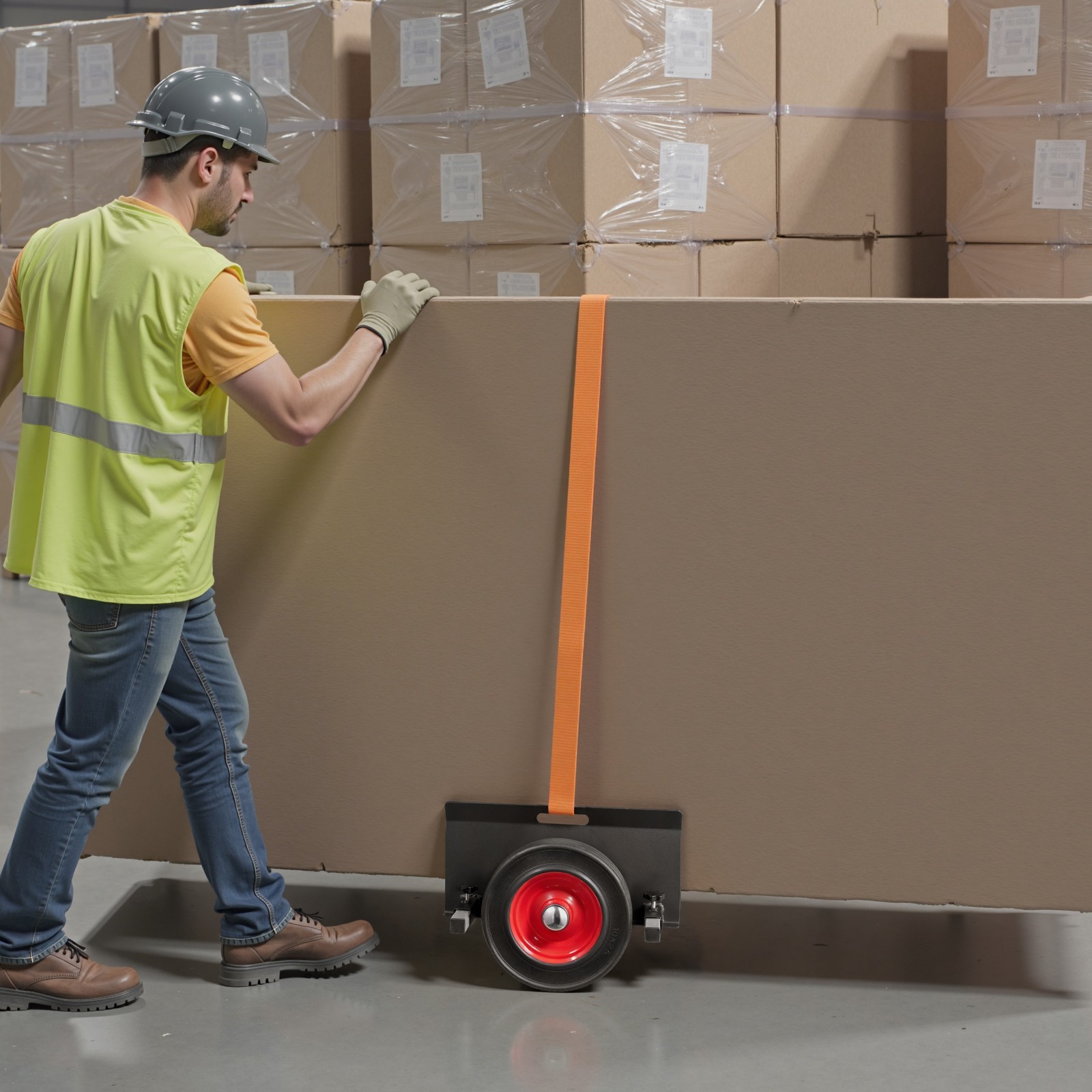 VEVOR Panel Dolly 1000 lbs Load Drywall Mover with 10 in Rubber Wheels