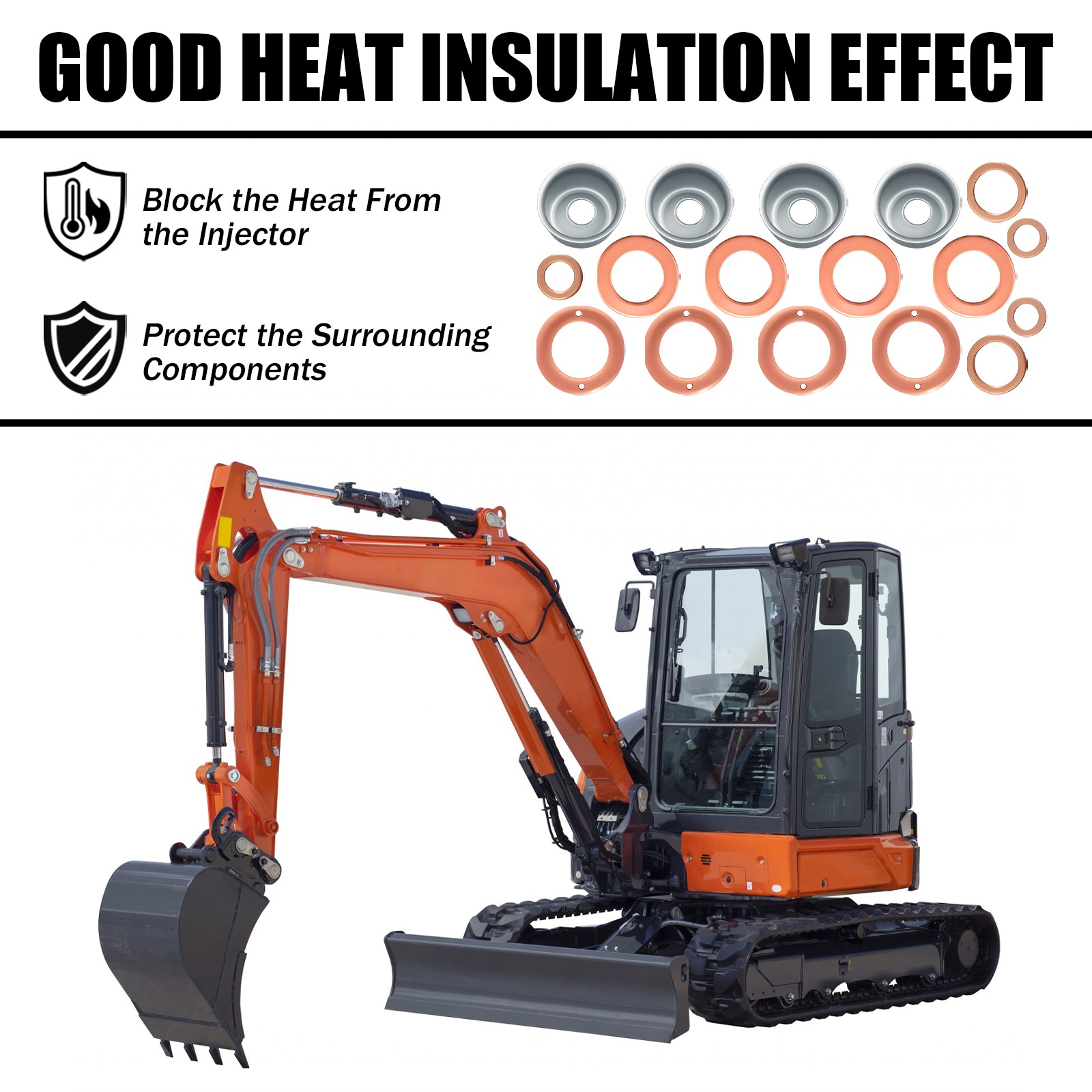 New Injector Seal Kit for Kubota V2203 V2403 V1902 V1702 V1505 19077-53650 4 CYL