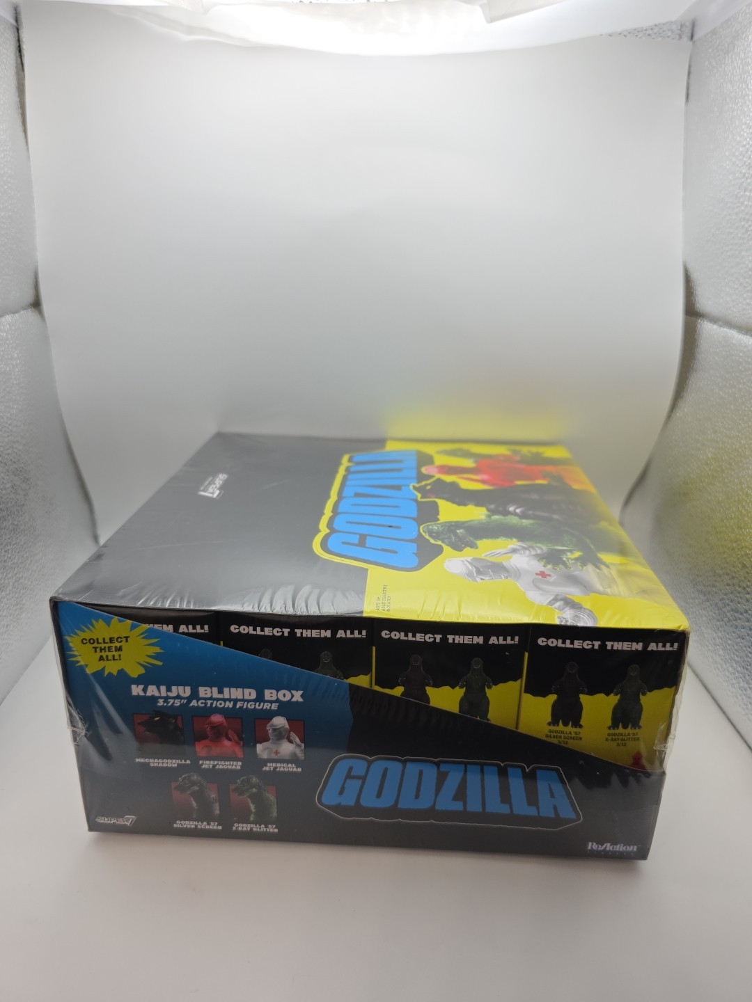SEALED BOX OF 12 SUPER7 REACTION GODZILLA KAIJU BLIND BOX FLAT CASE FIGURES