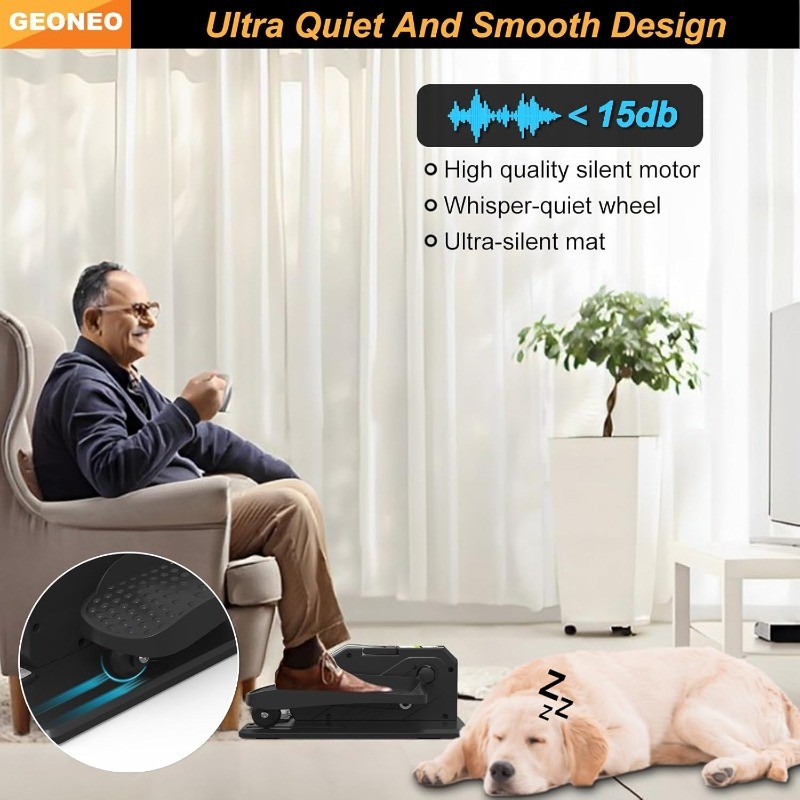 Under Desk Elliptical Machine, Electric Ellipse Leg Exerciser for Senior, Quiet