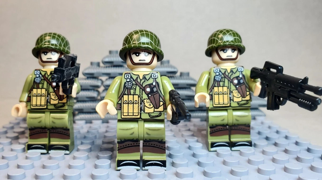Custom MOC Lego WWII World War 2 US Soldiers 20 Pack 1st Variety