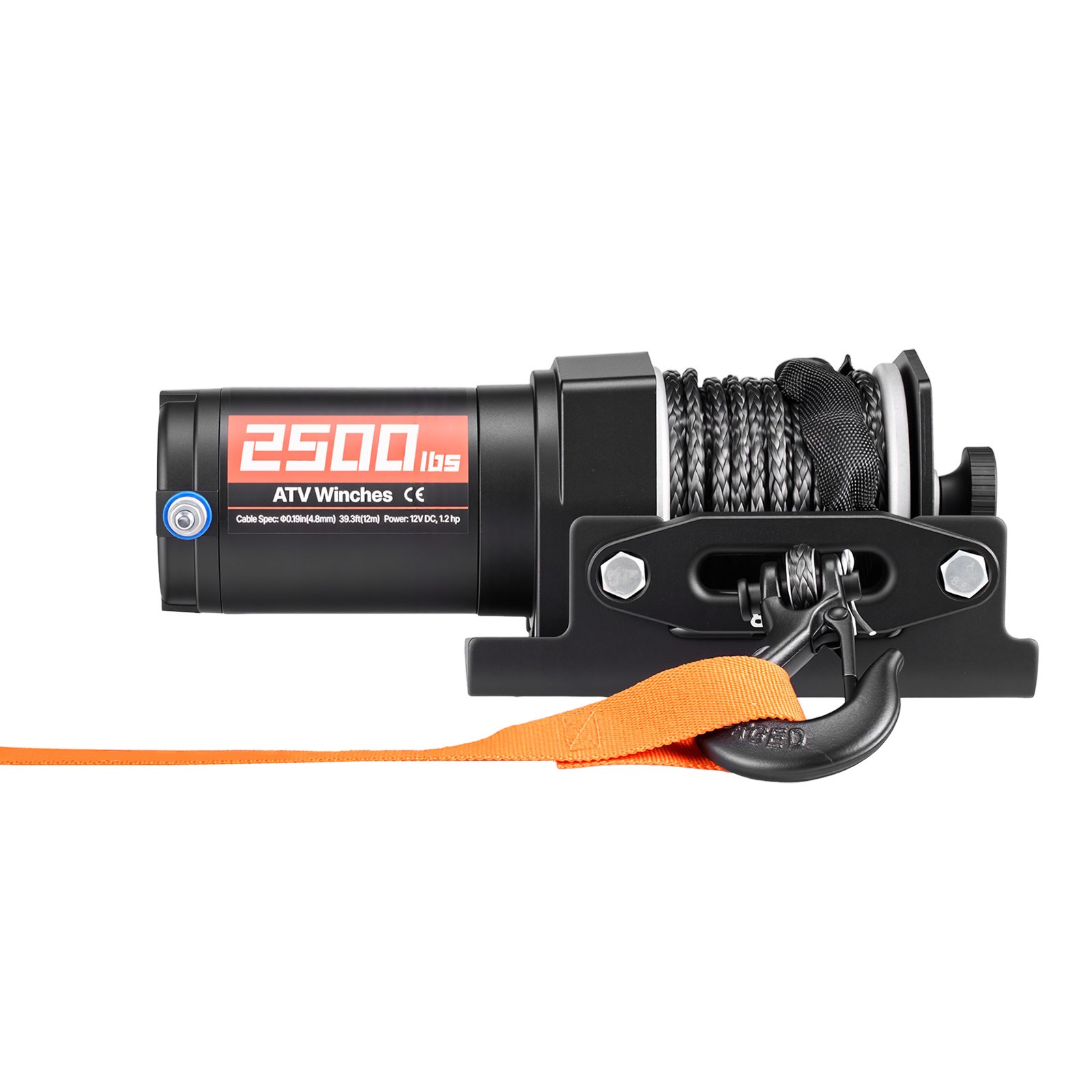 Uimoso 2500 lbs 12V Electric Winch with Synthetic Rope and Wired Remote Control
