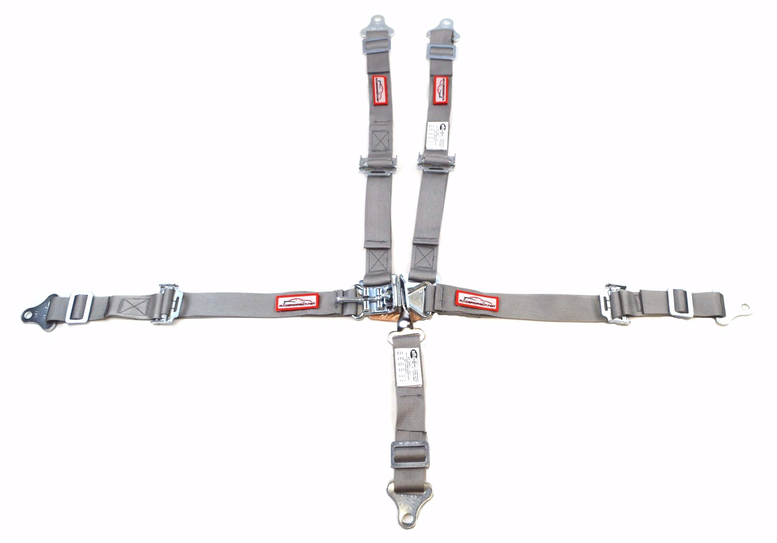 QUARTER MIDGET HARNESS SFI 16.1 5 POINT LATCH & LINK ROLL BAR MOUNT BELT GRAY